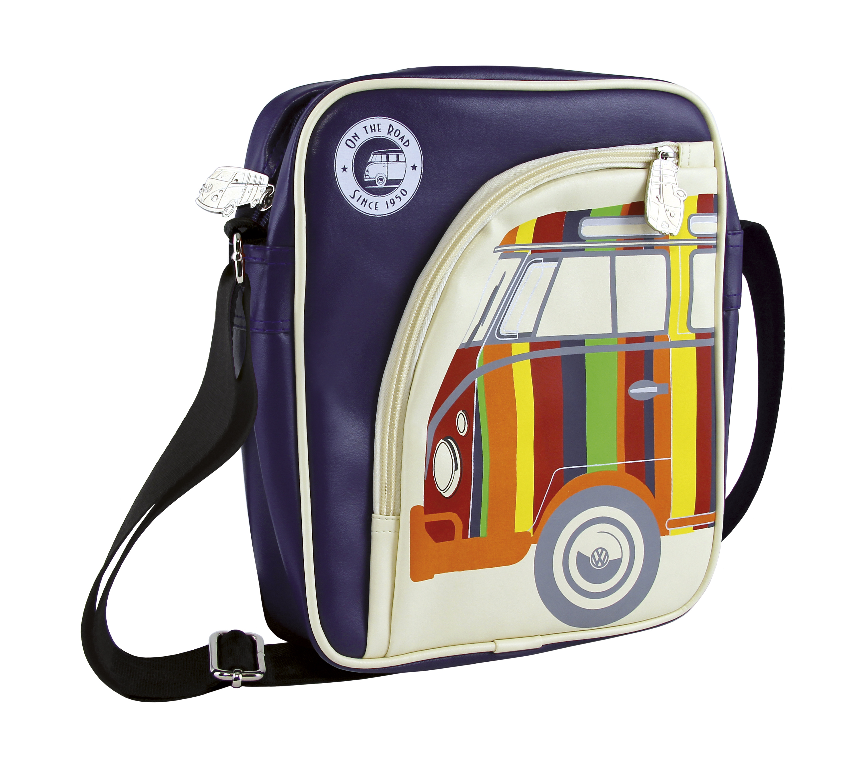 VW T1 "Bulli" Bus Campervan Retro/Vintage Shoulder, Tablet, Travel Bag in Portrait Format with Stripes