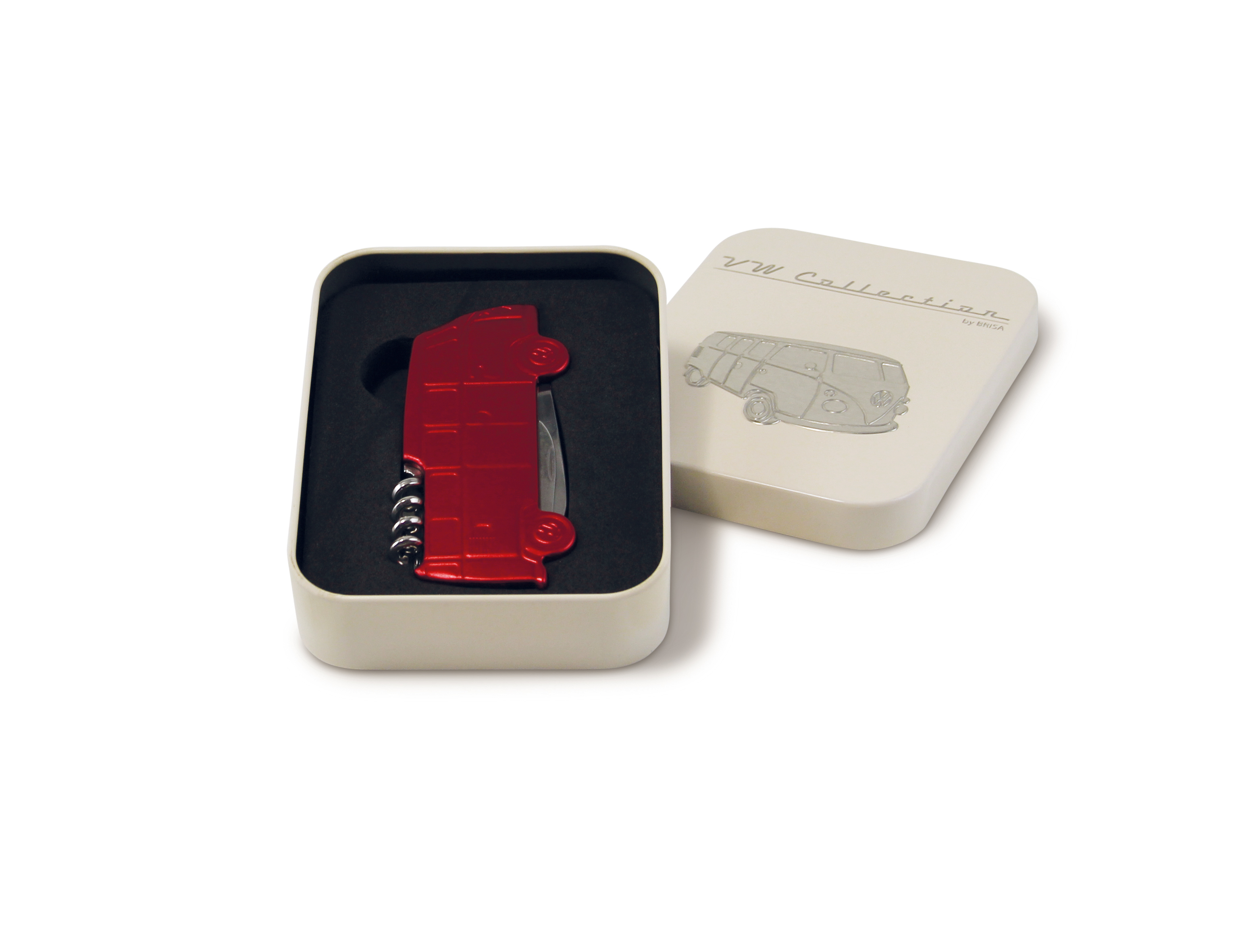 Coltello tascabile VW T1 Bulli Bus 3D in confezione regalo - rosso