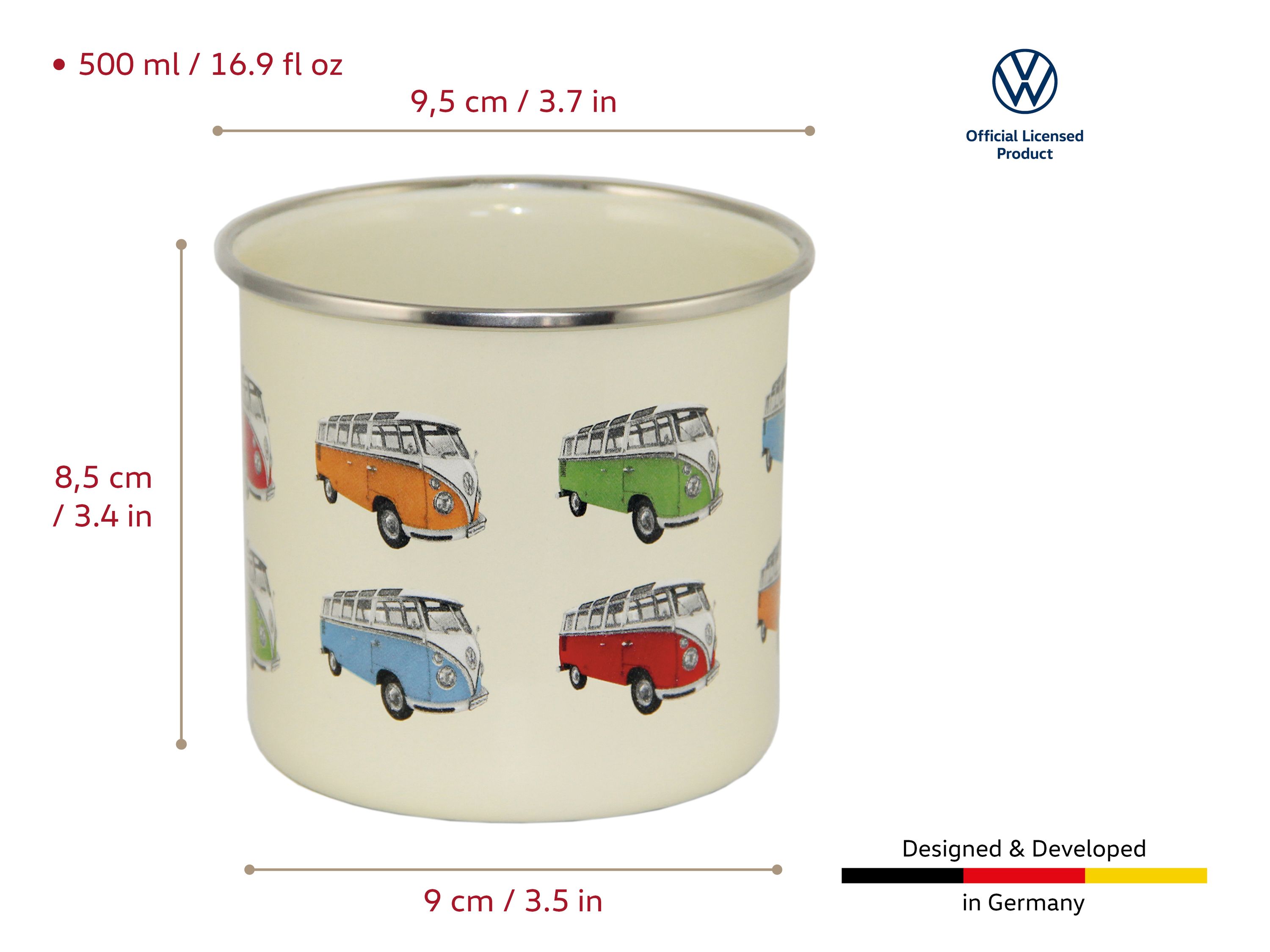 VW T1 Bulli bus cup enameled 500ml