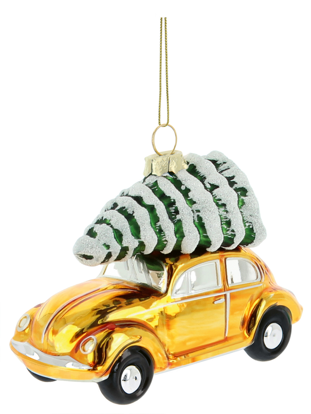 VW Käfer Deko-Anhänger & Weihnachtsschmuck aus Glas in Geschenkbox (Maßstab 1:40)