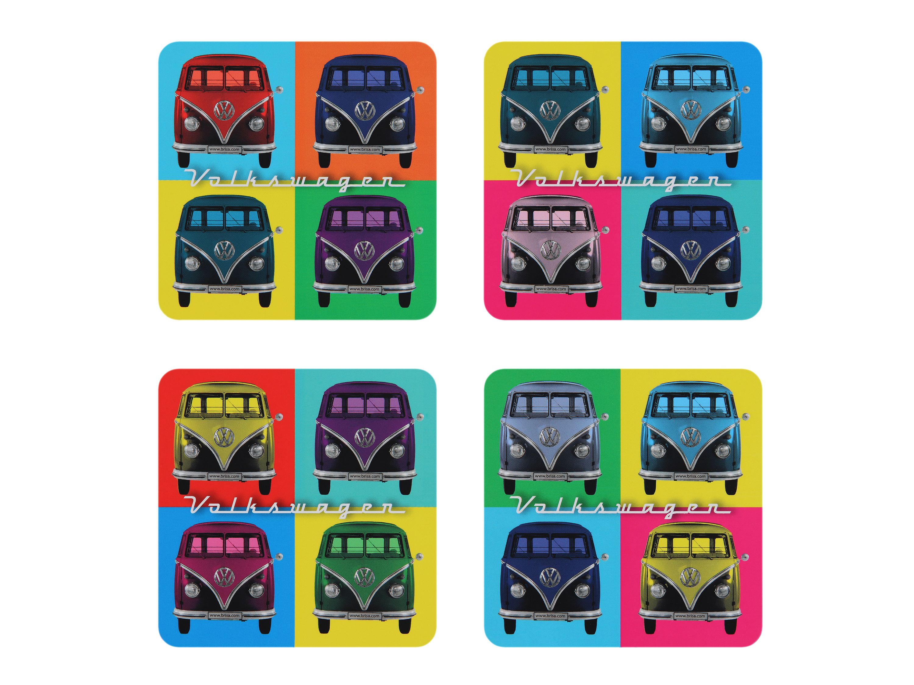 VW T1 Bulli Bus Untersetzer 4er Set
