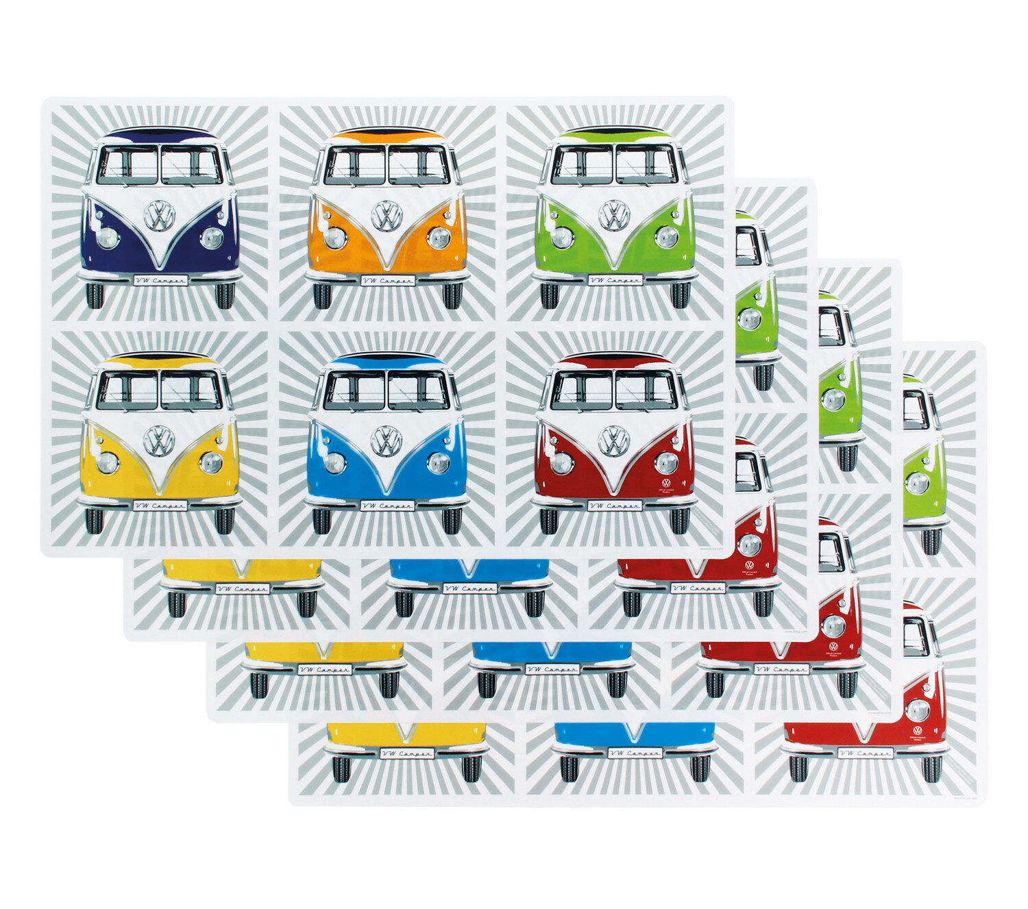 VW T1 Bulli Bus abwaschbare Tischsets (4er Set)
