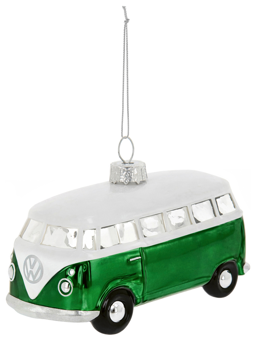VW T1 Bulli Bus Deko-Anhänger & Weihnachtsschmuck aus Glas in Geschenkbox (Maßstab 1:40)