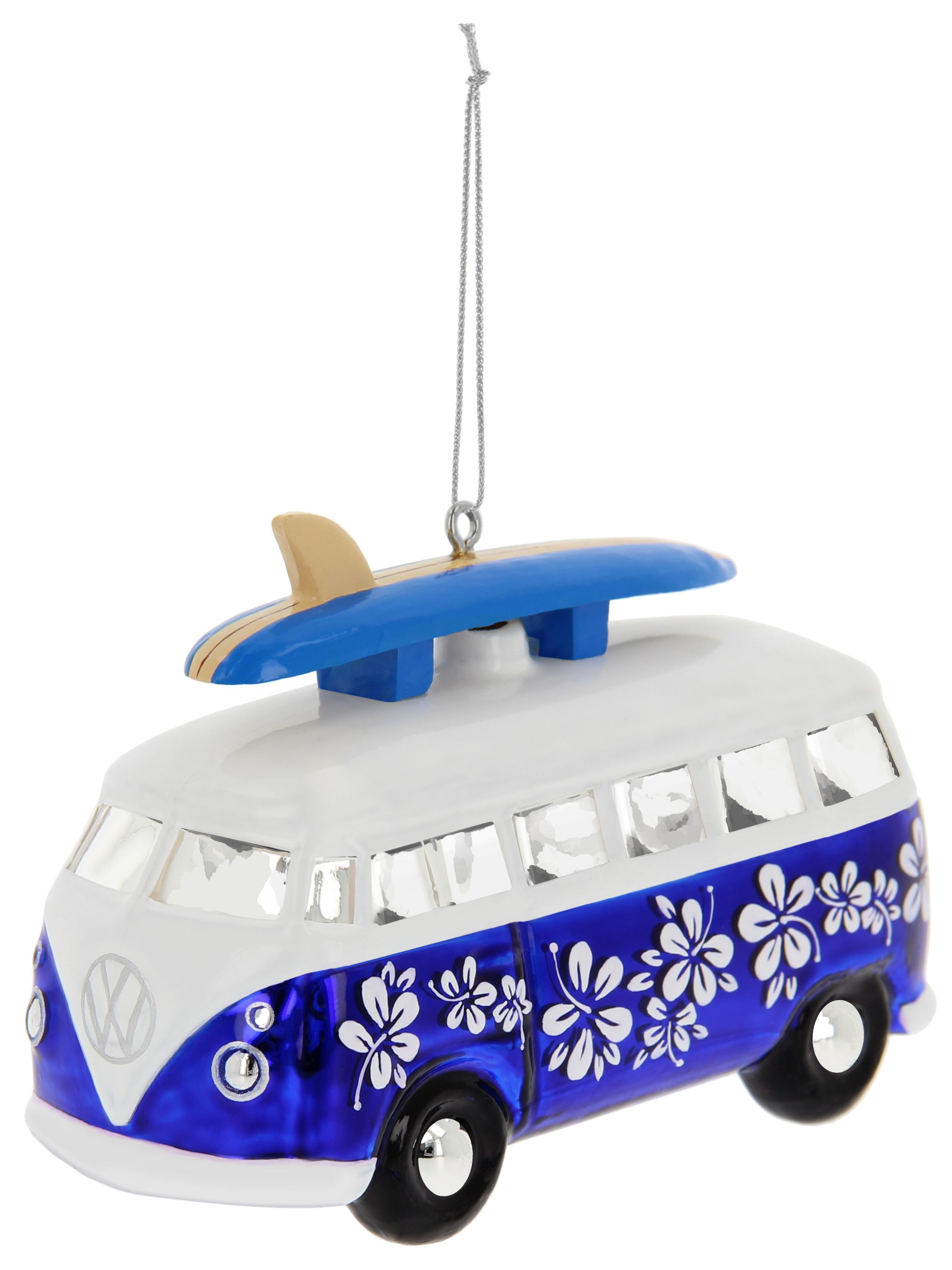 VW T1 Bulli Bus Deko-Anhänger & Weihnachtsschmuck aus Glas in Geschenkbox (Maßstab 1:40)