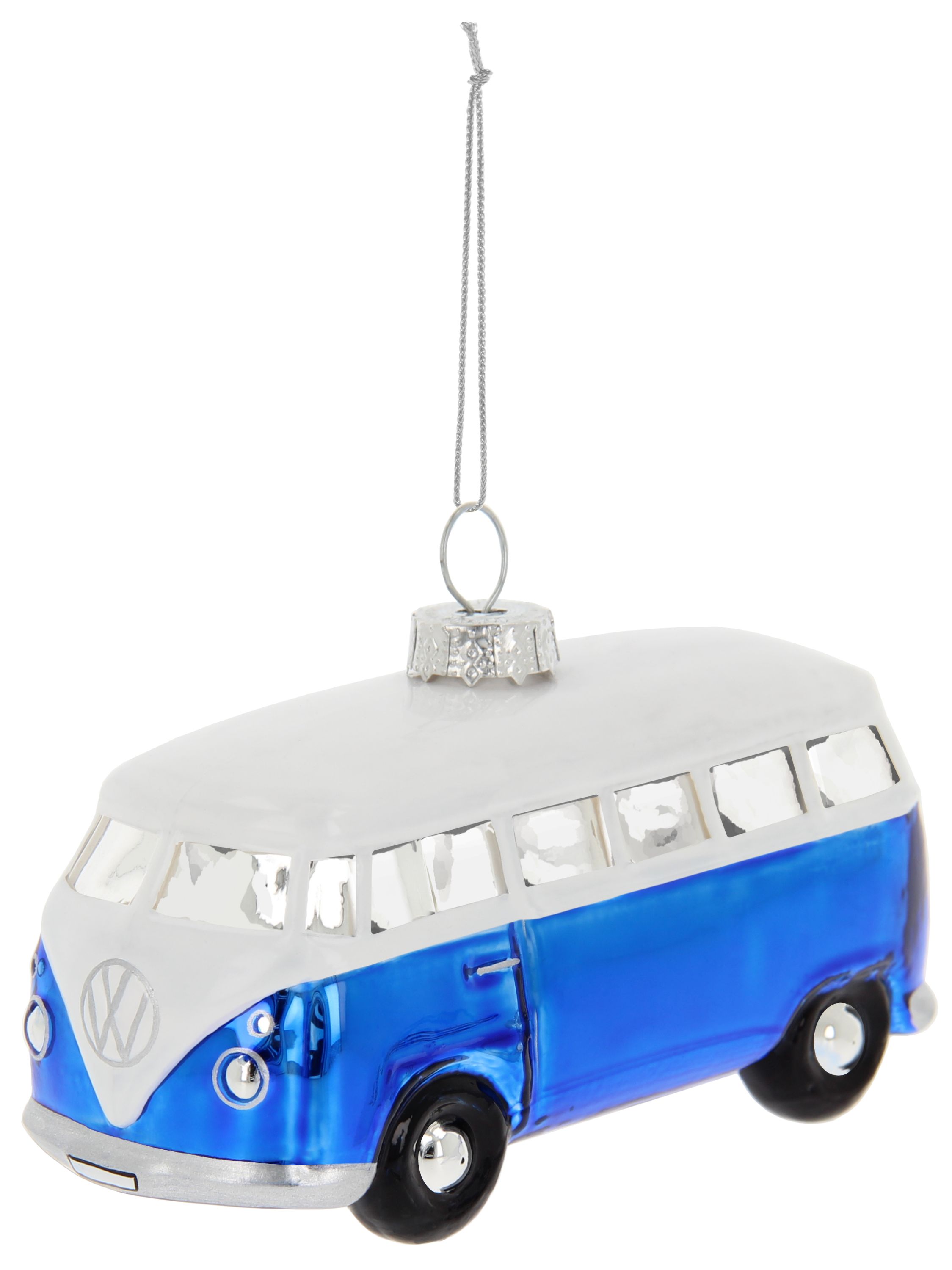 VW T1 Bulli Bus Deko-Anhänger & Weihnachtsschmuck aus Glas in Geschenkbox (Maßstab 1:40)