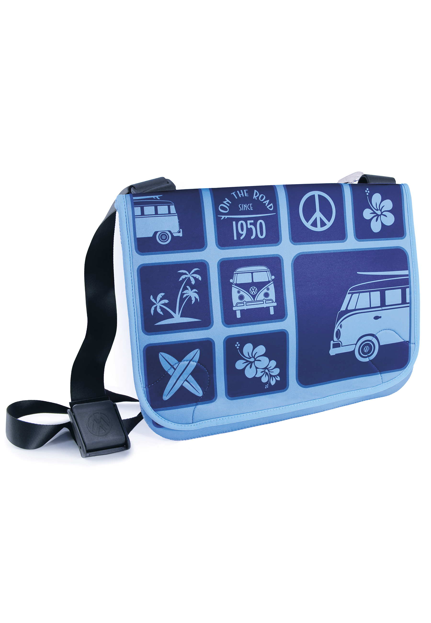 VW T1 "Bulli" Bus/Campercan Sac à bandoulière en néoprène grand (15,6 pouces)
