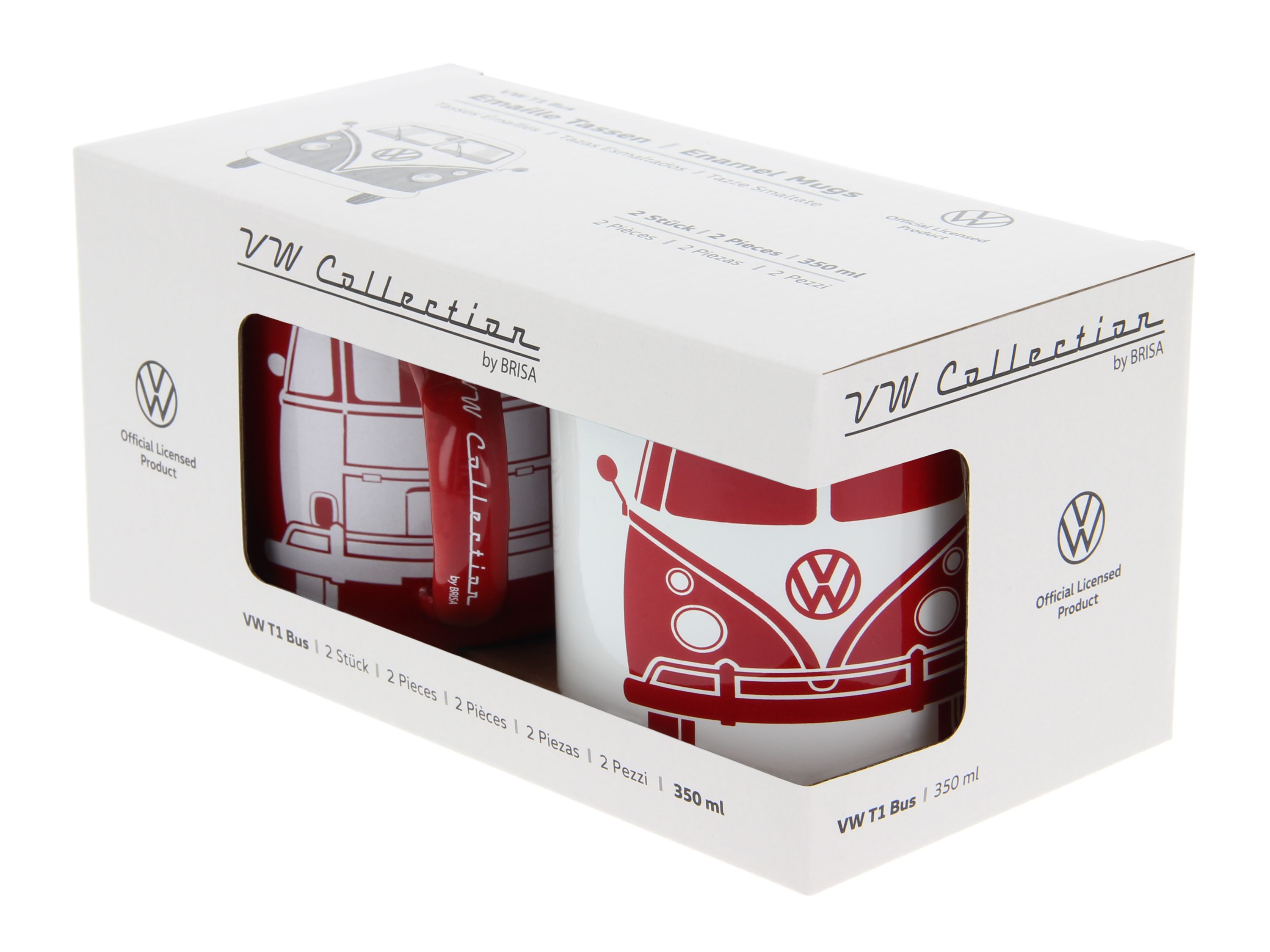 VW T1 Bulli Bus Tasse emailliert 2er Set 350ml