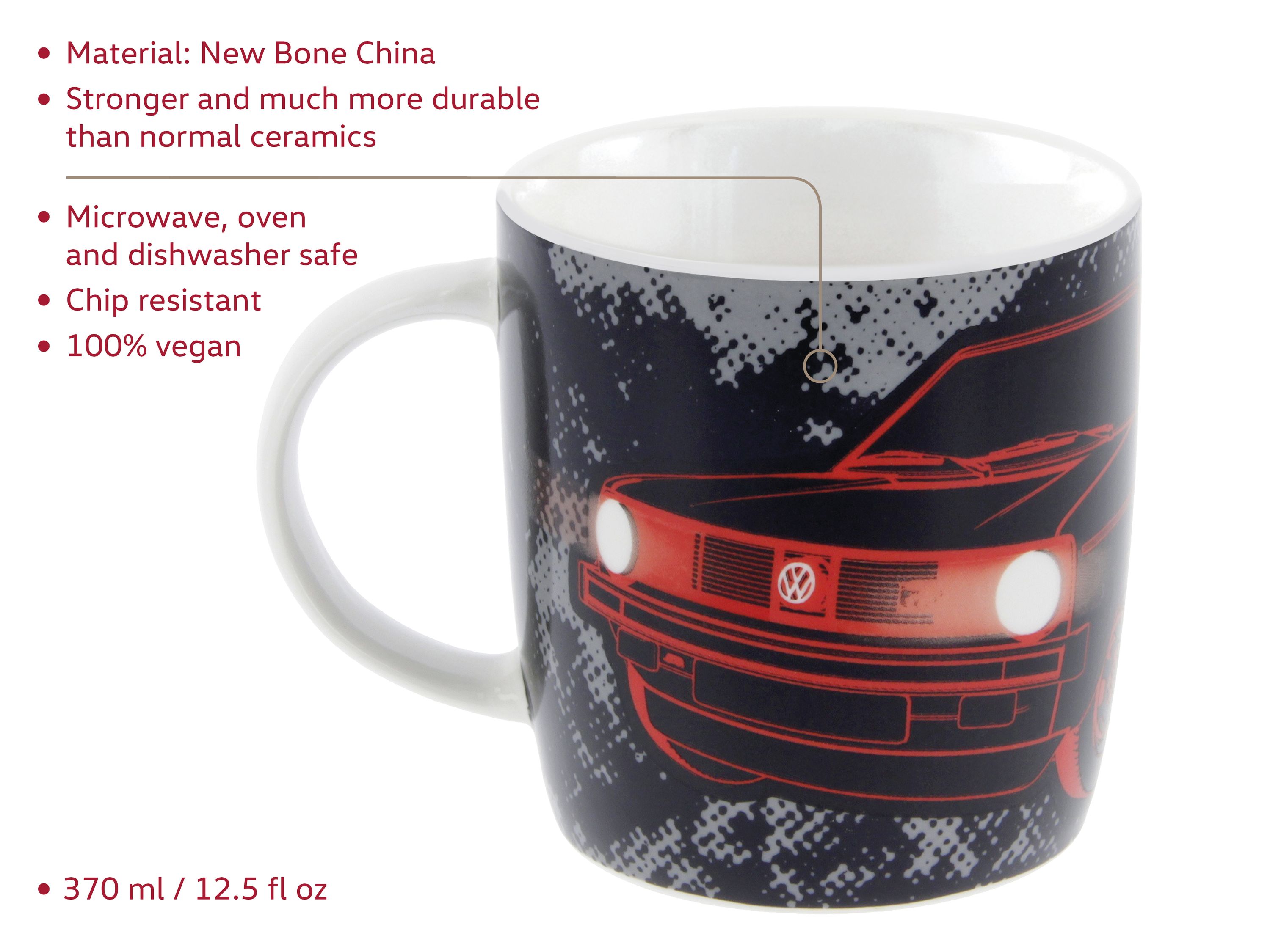 VOLKSWAGEN VW GTI Mug à café 370ml - The Legend/rouge