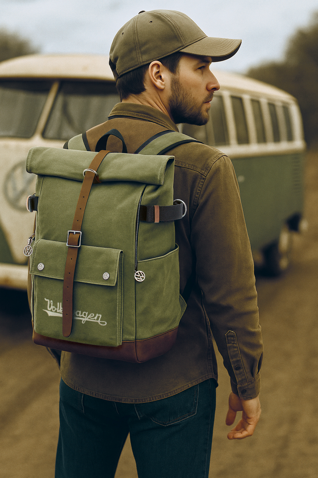 VW Vintage Rolltop Backpack (variable volume)