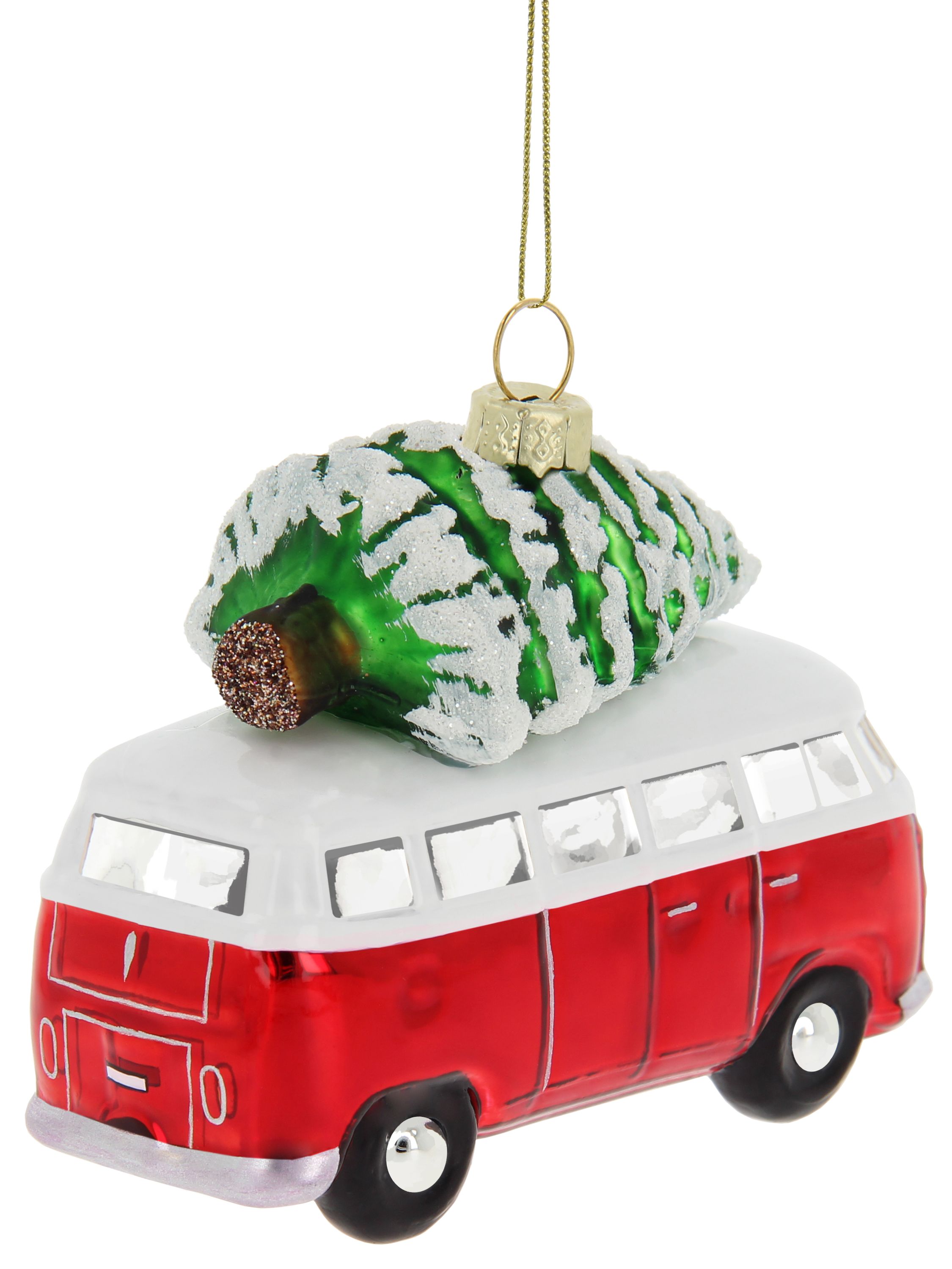 Pendentif décoratif VW T1 Bulli Bus & décorations de Noël en verre dans une boîte cadeau
