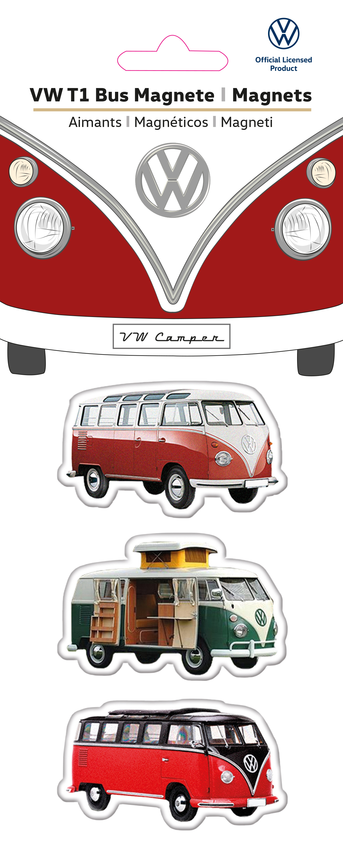 Magnete per autobus VW T1 Bulli, set di 3 pezzi