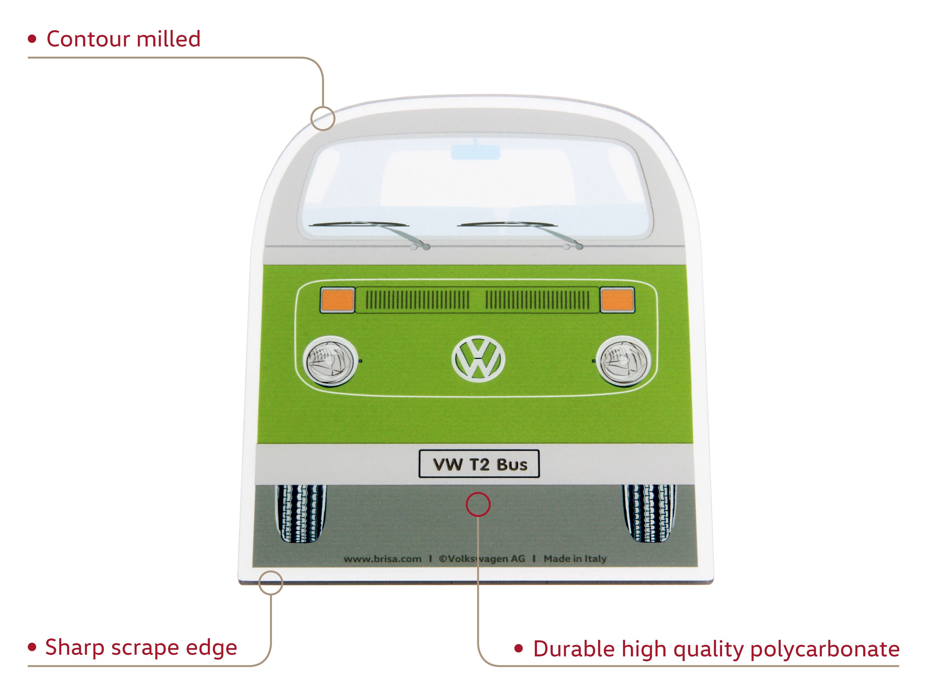 VW T2 Bulli Bus Eiskratzer - Front/grün
