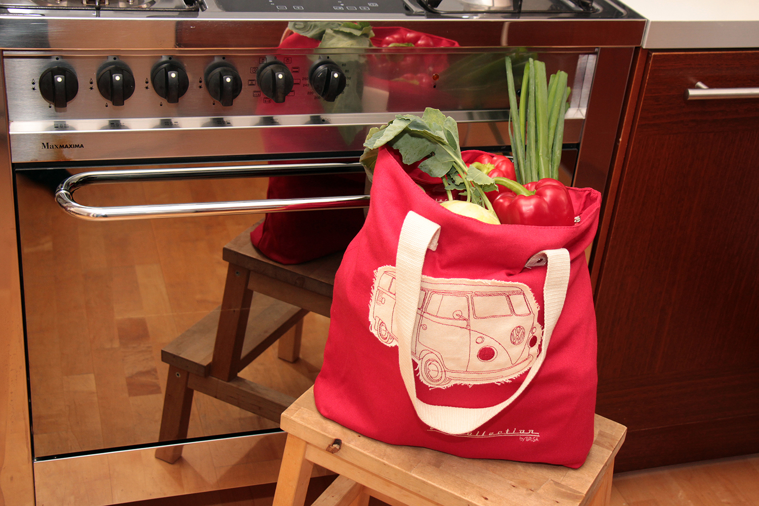 Borsa in tela per autobus VW T1 Bulli, borsa per la spesa, borsa da spiaggia