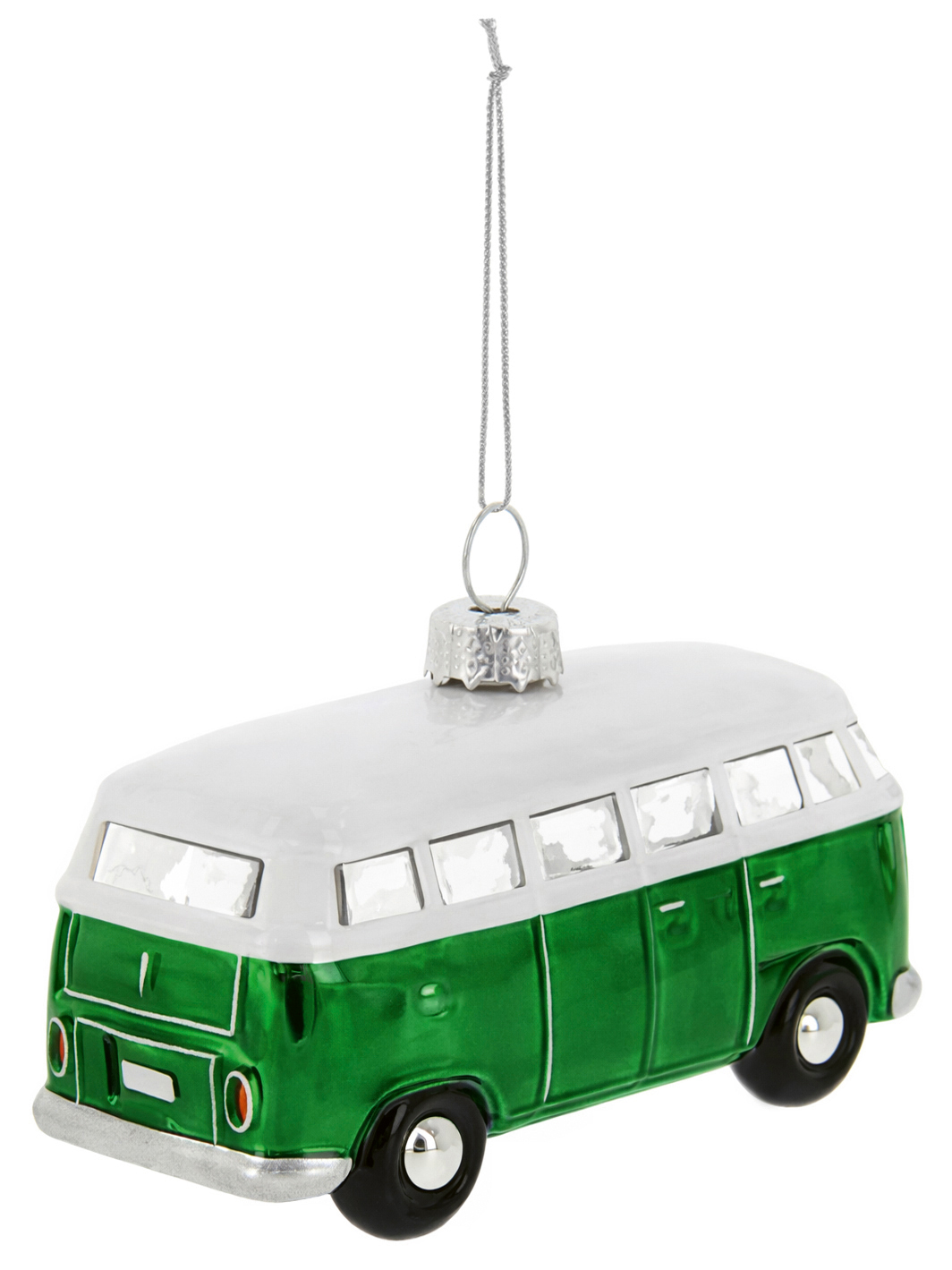 VW T1 Bulli Bus Deko-Anhänger & Weihnachtsschmuck aus Glas in Geschenkbox (Maßstab 1:40)