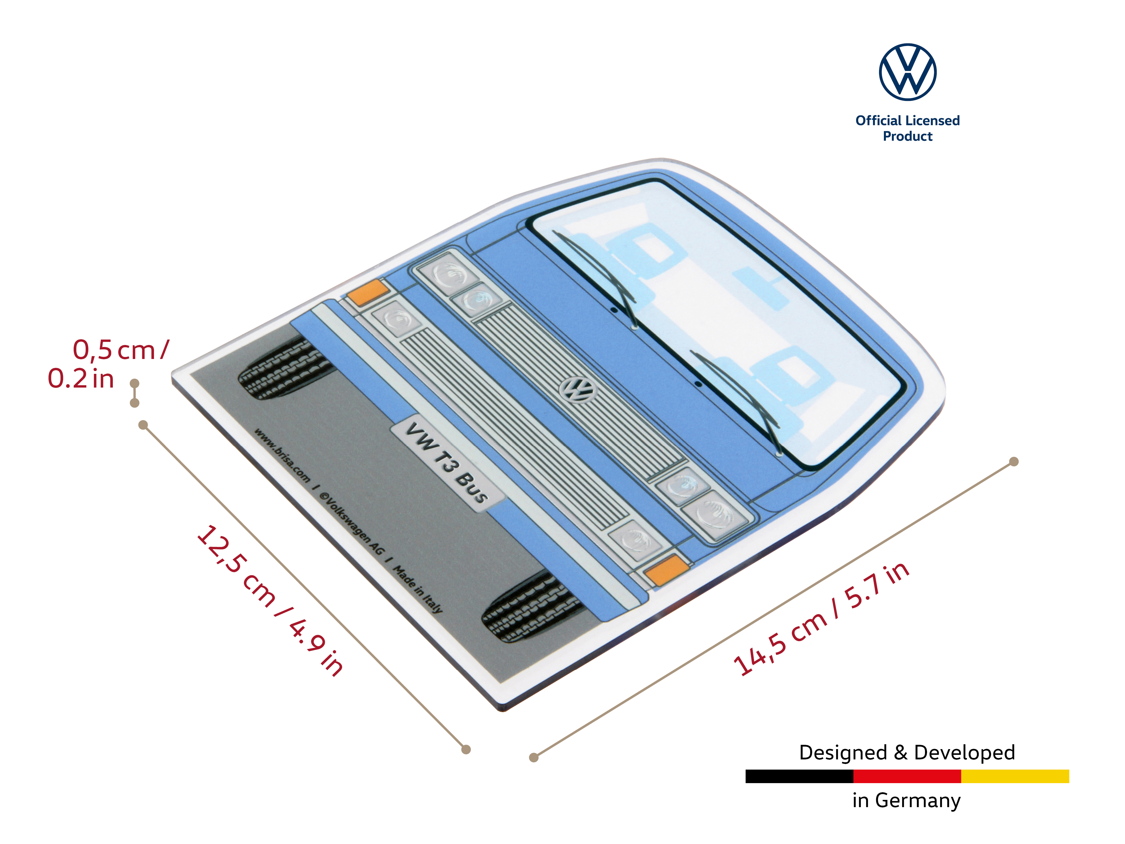 VW T3 Bulli Bus Ice Scraper - Front/Blue