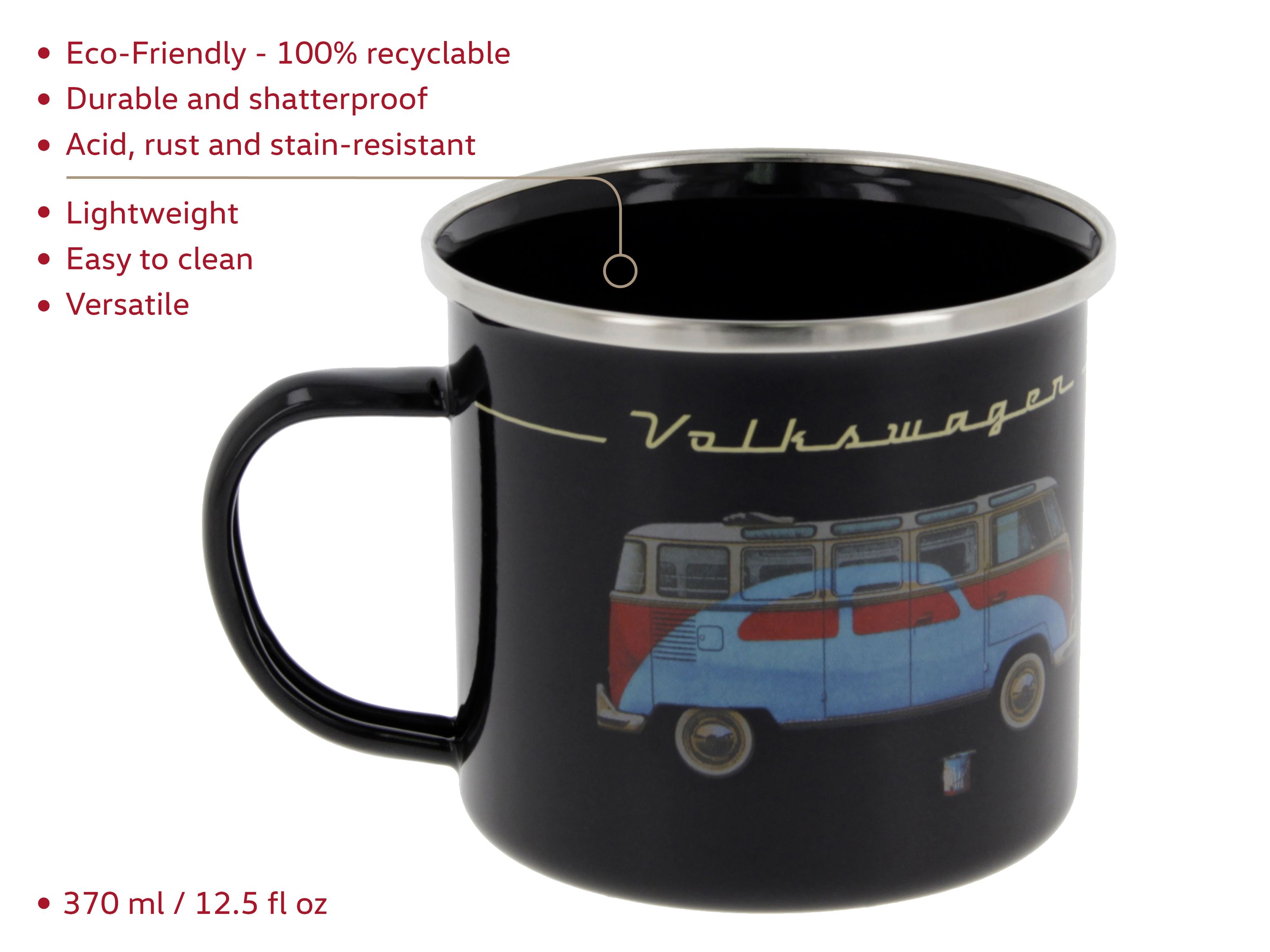 VW T1 Bulli Bus Tasse emailliert 500ml