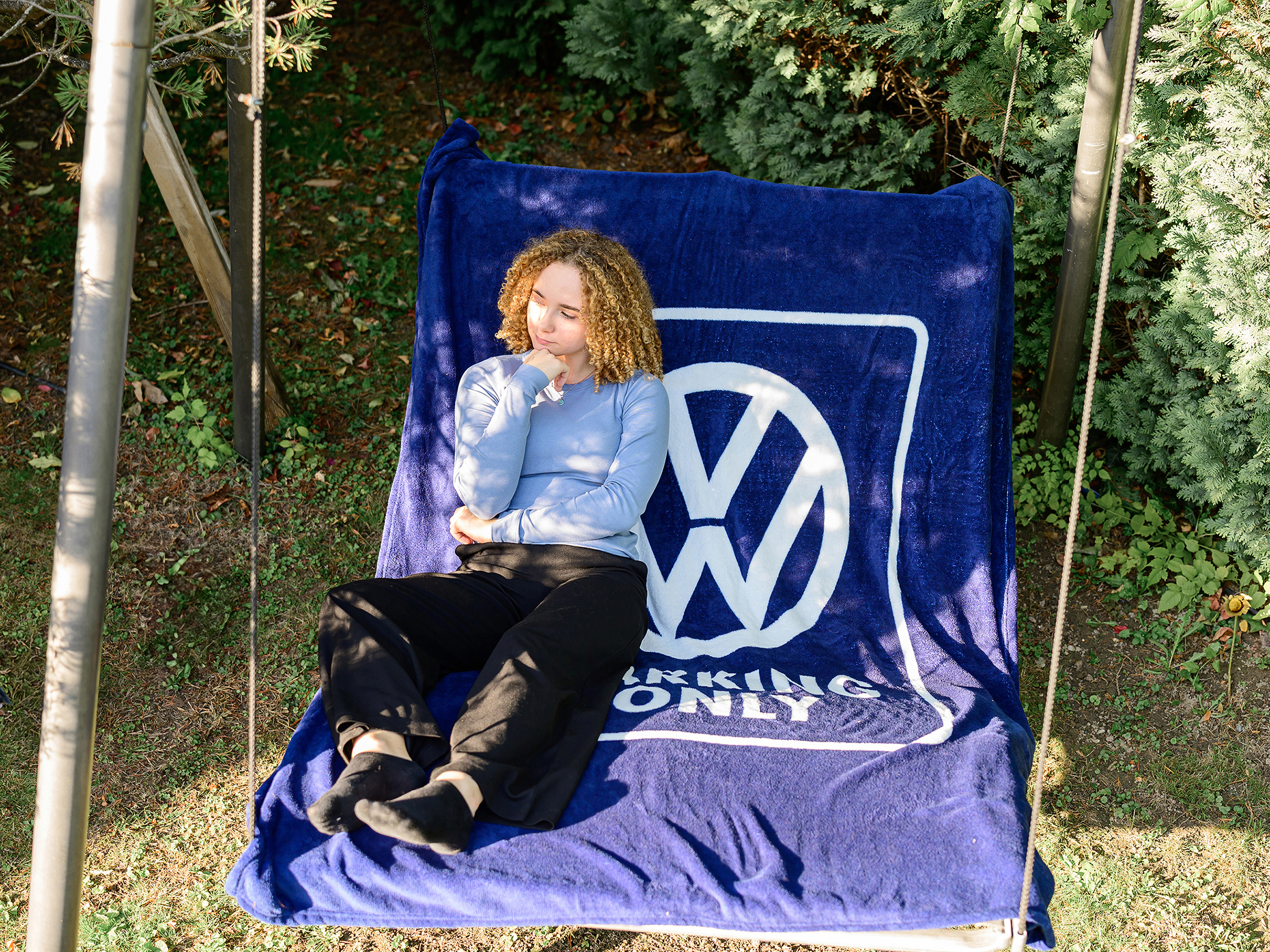 VOLKSWAGEN BUS VW T1 Combi Couverture en laine polaire 150x200cm - Parade/bleu