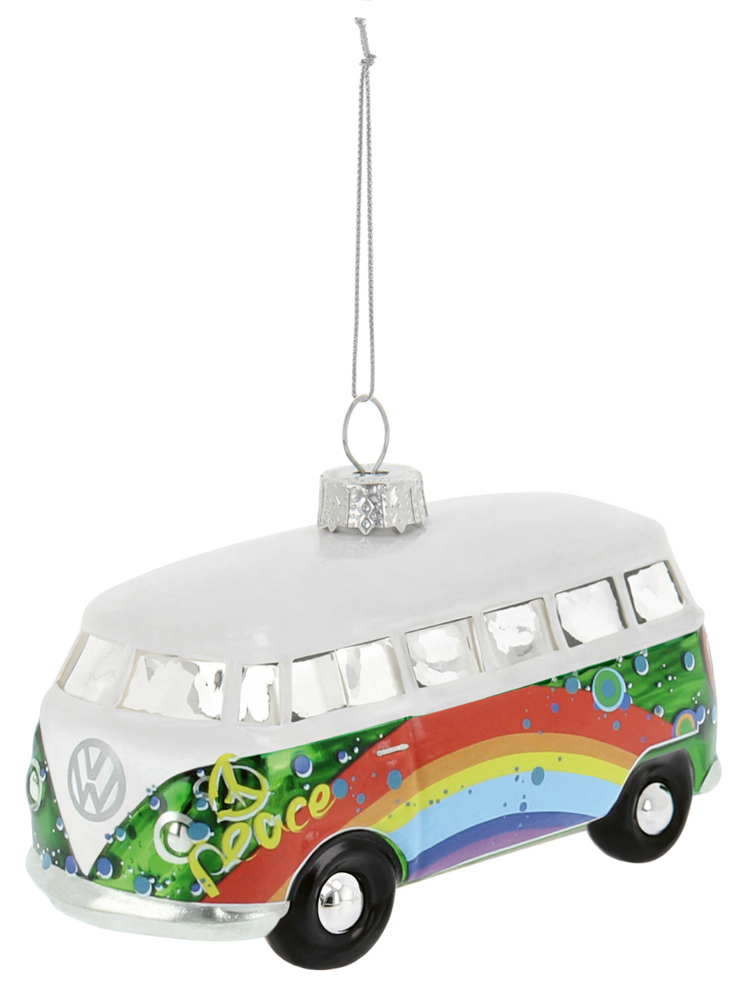 VW T1 Bulli Bus Deko-Anhänger & Weihnachtsschmuck aus Glas in Geschenkbox (Maßstab 1:40)