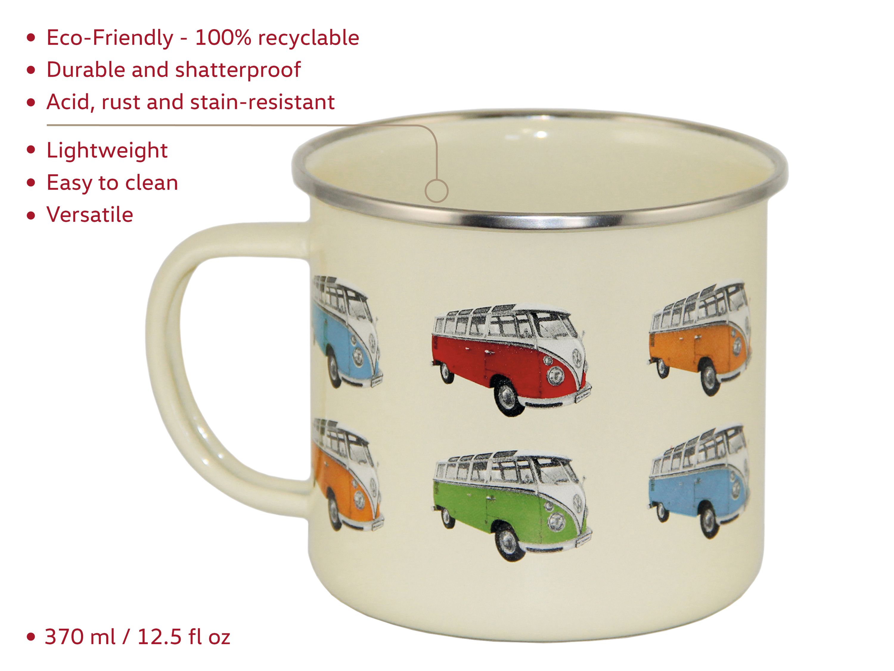 VW T1 Bulli bus cup enameled 500ml