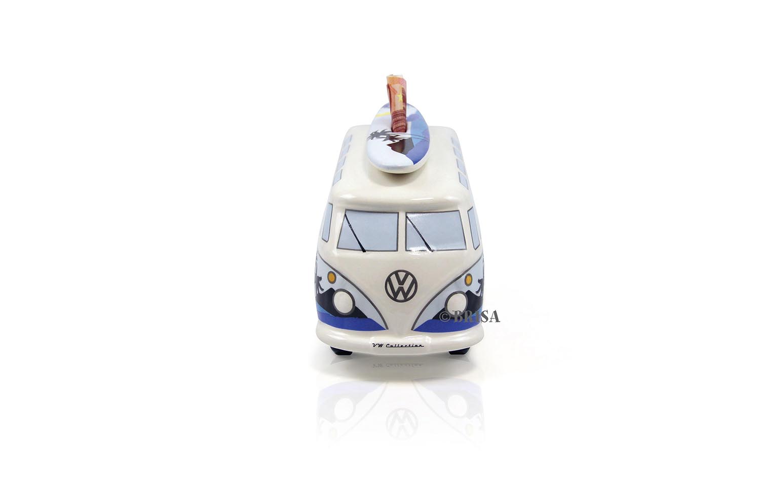 Salvadanaio VW T1 Bulli con tavola da surf (1:18)
