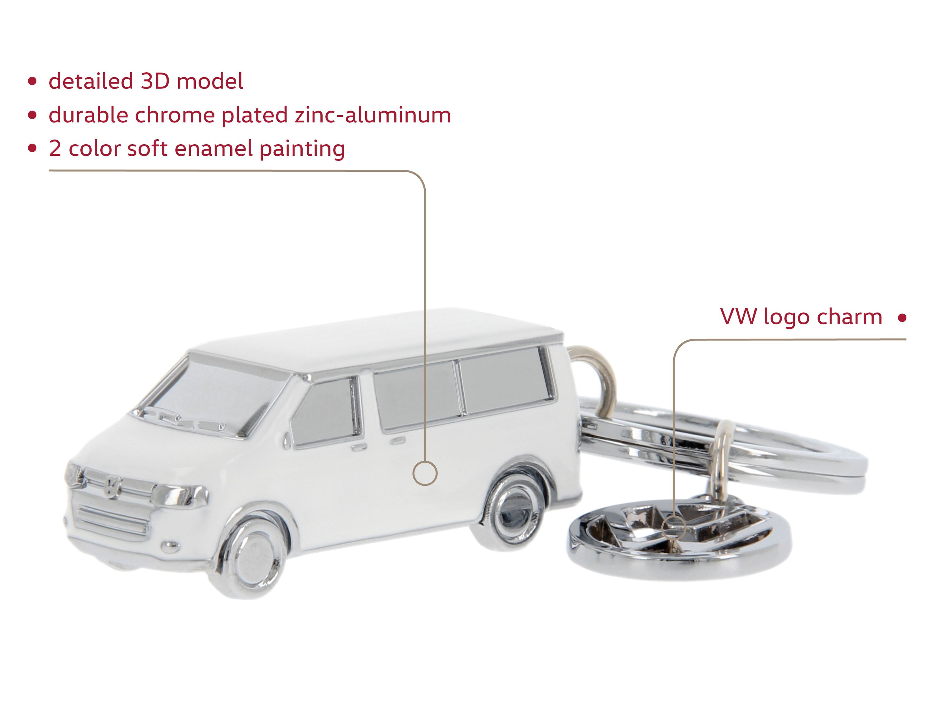 Portachiavi VW T5/T6 Bus 3D con charm VW 