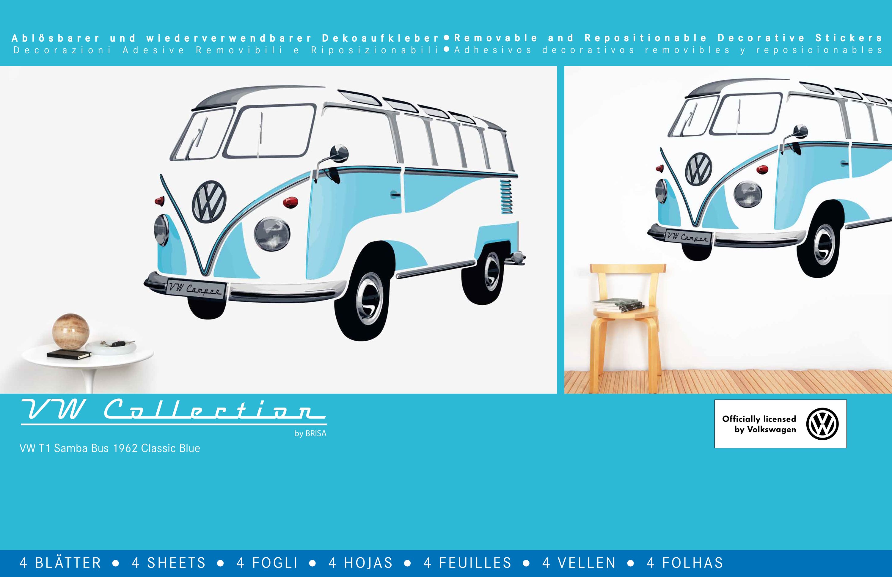 Tatuaggio da parete del bus VW T1 Bulli