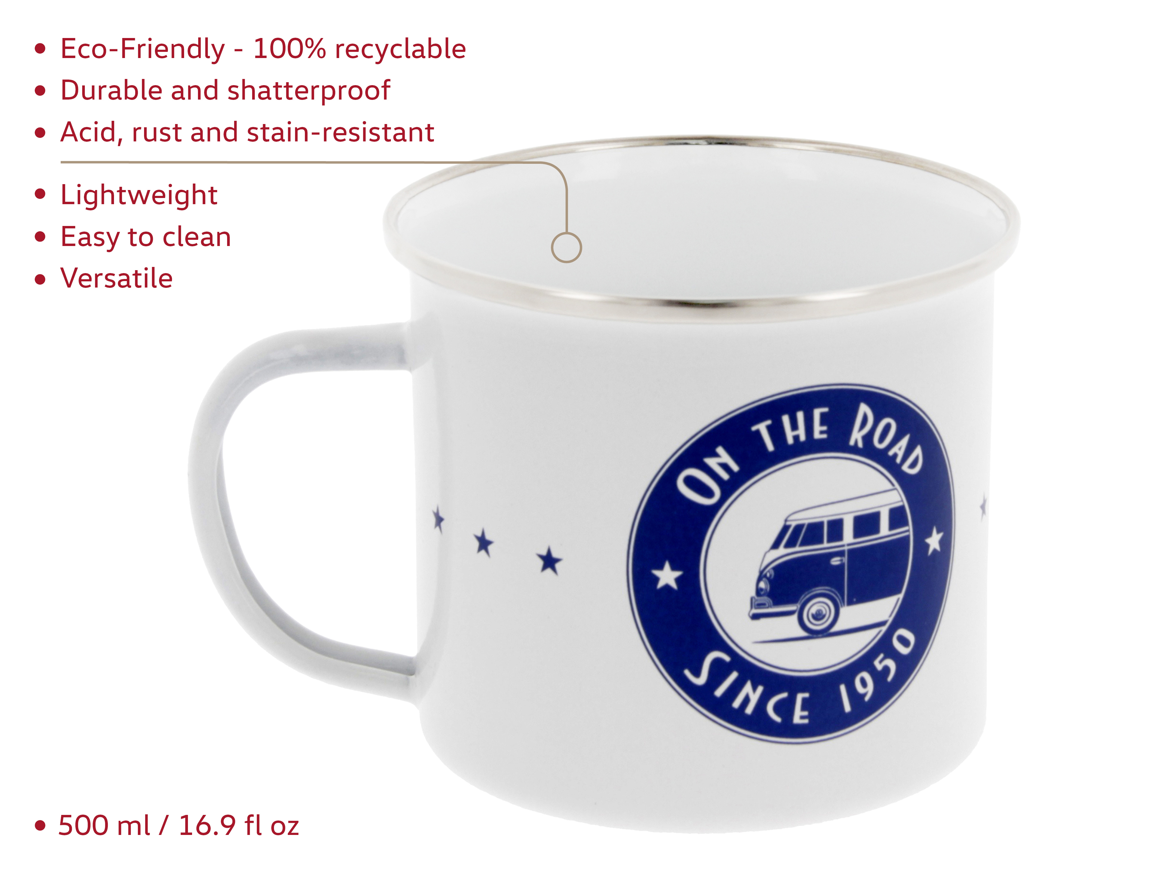 VW T1 Bulli Bus Tasse emailliert 500ml