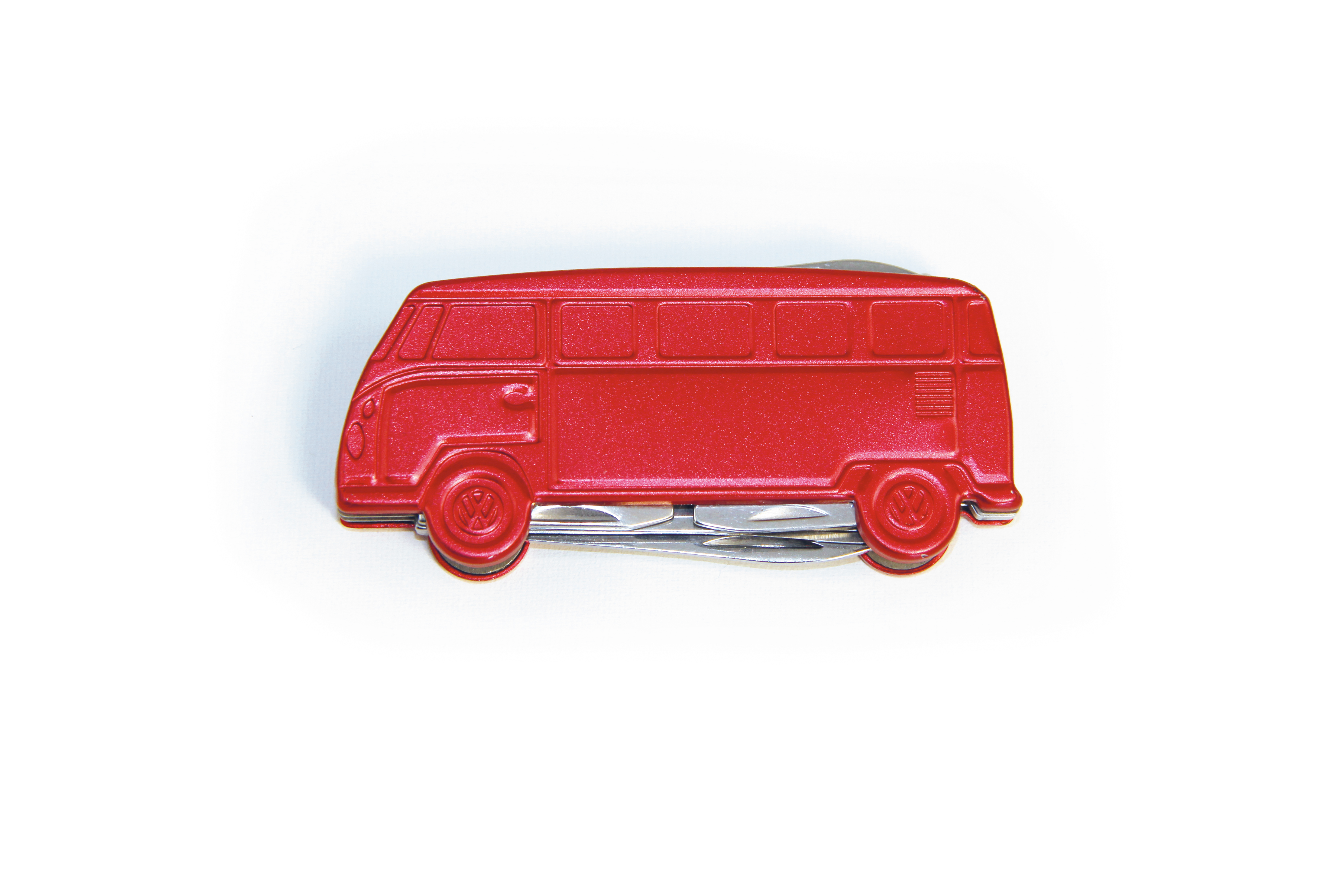 Navaja de bolsillo VW T1 Bulli Bus 3D en caja de regalo - rojo