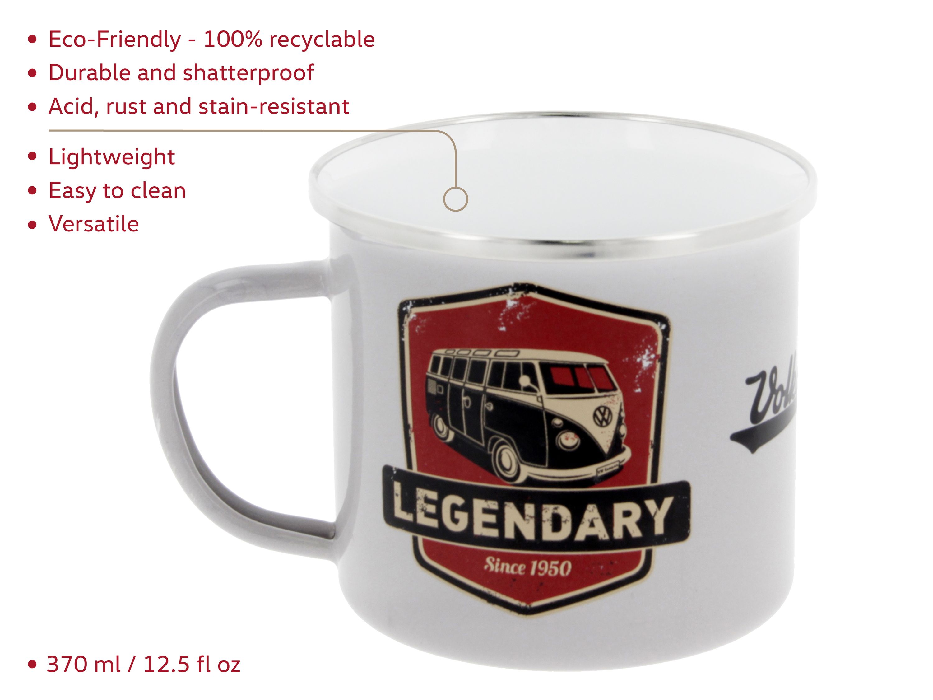 VW T1 Bulli bus cup enameled 500ml