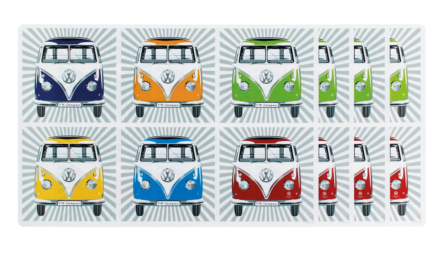 VW T1 Bulli Bus abwaschbare Tischsets (4er Set)