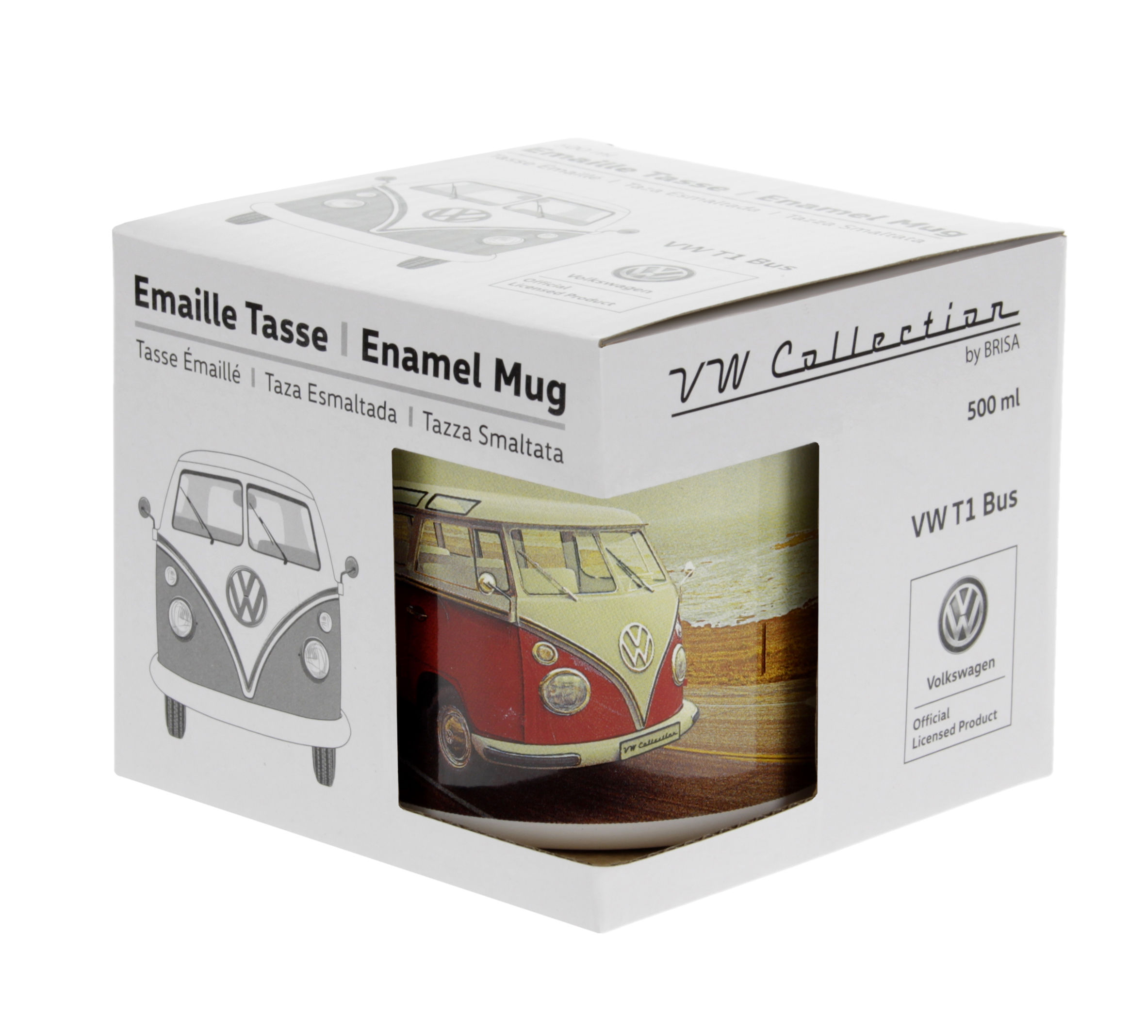 VOLKSWAGEN BUS VW T1 Combi Tasse émaillé 500ml - Parade/beige