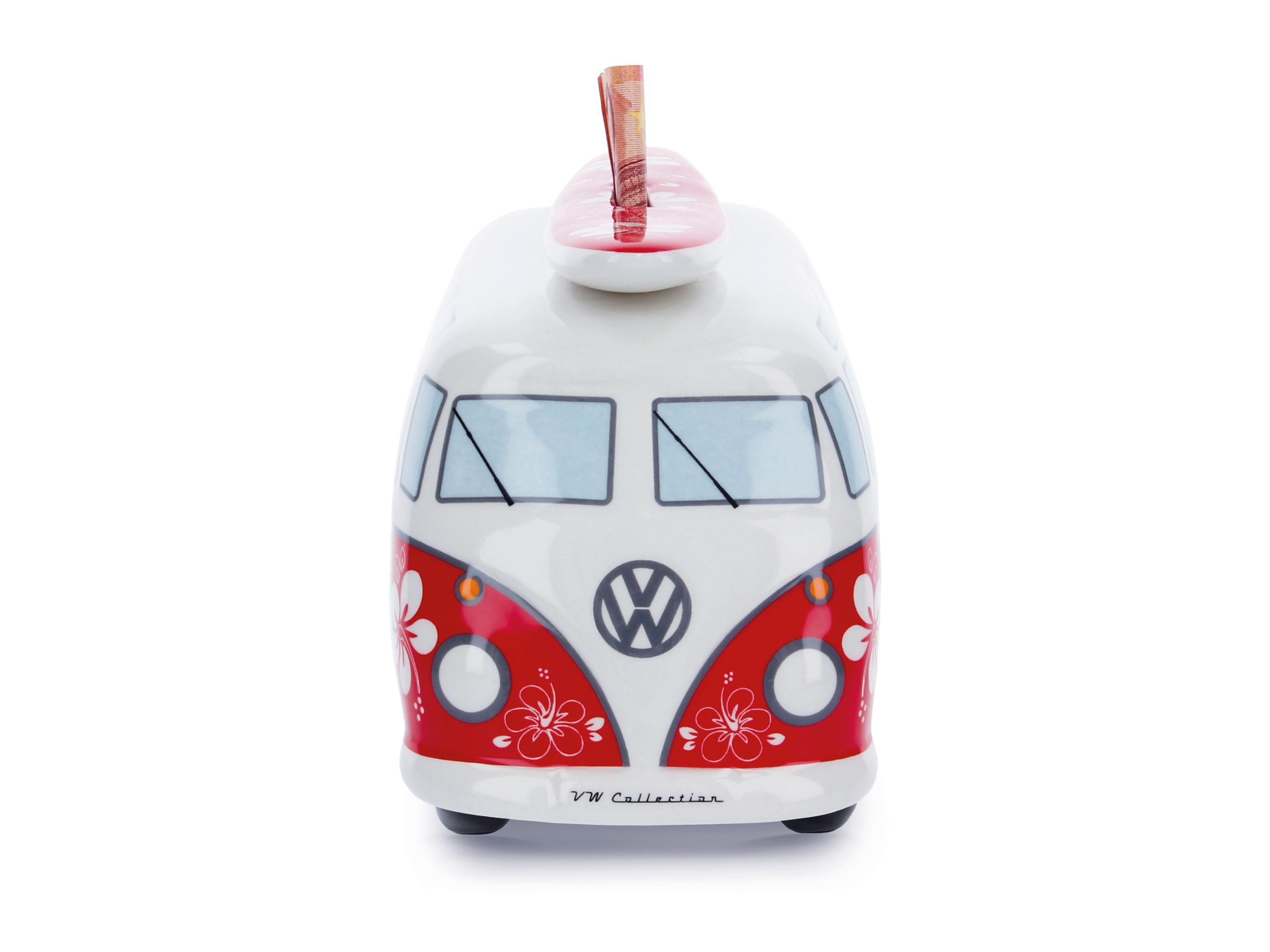 VW T1 Bulli Bus Spardose mit Surfbrett (1:18)