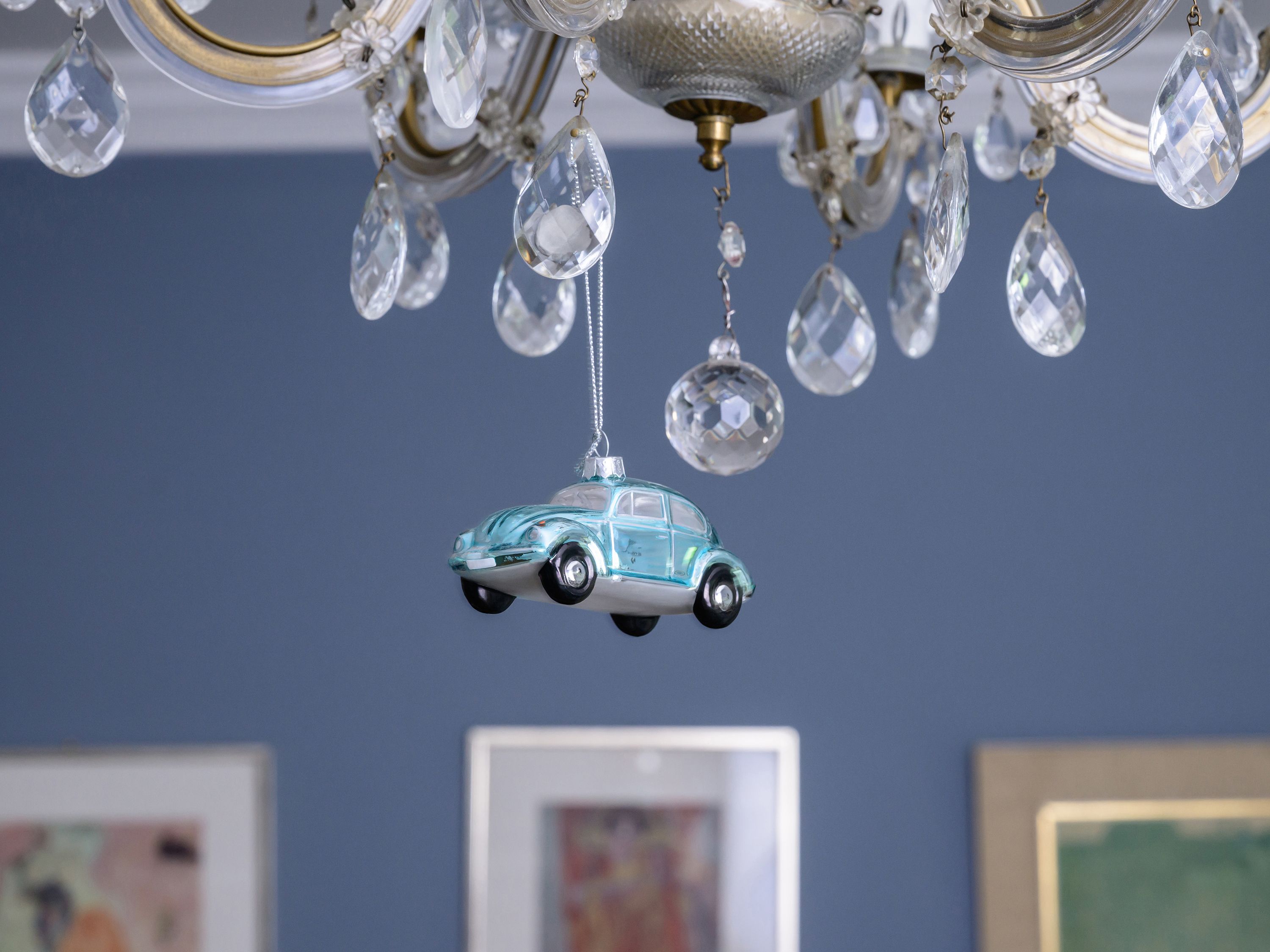 Pendentifs décoratifs VW Coccinelle & décorations de Noël en verre en boîte cadeau
