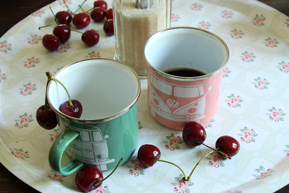 VW T1 Bulli bus mug enameled set of 2 350ml