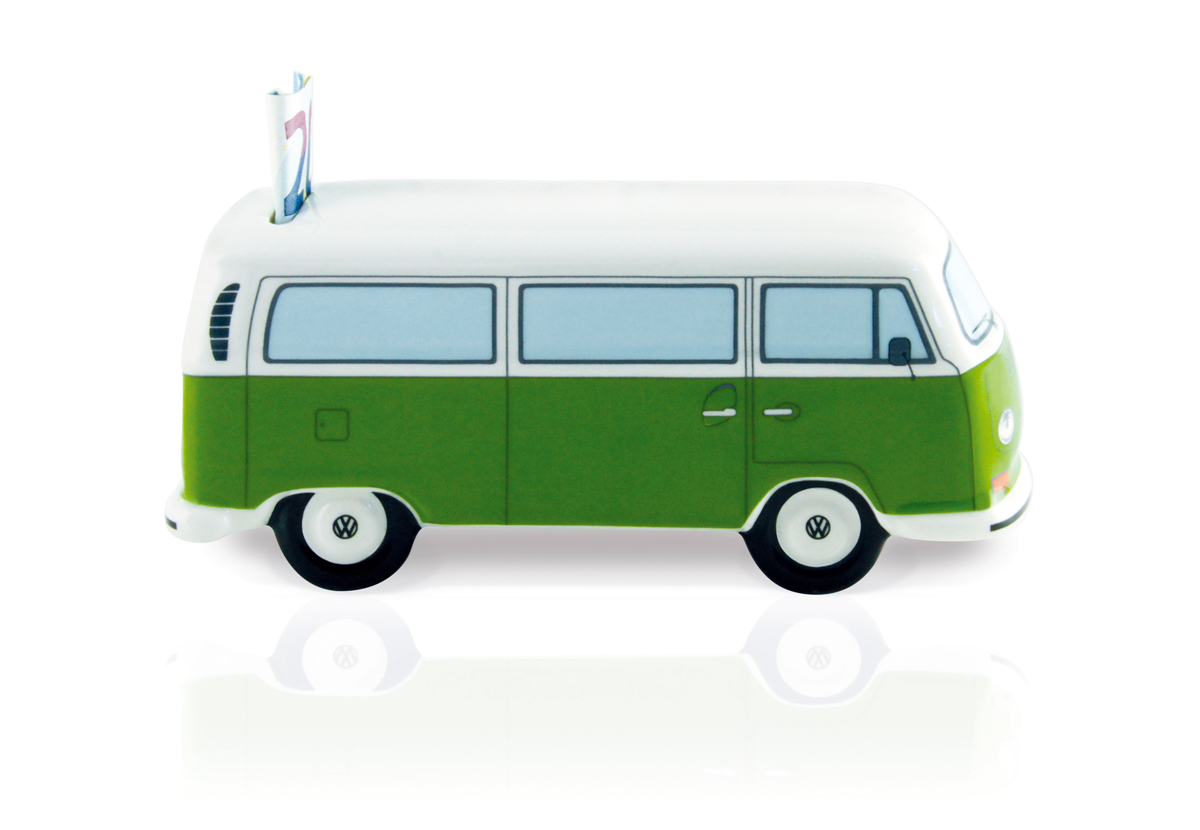 VW T2 Bulli Bus Salvadanaio in ceramica (1:22)
