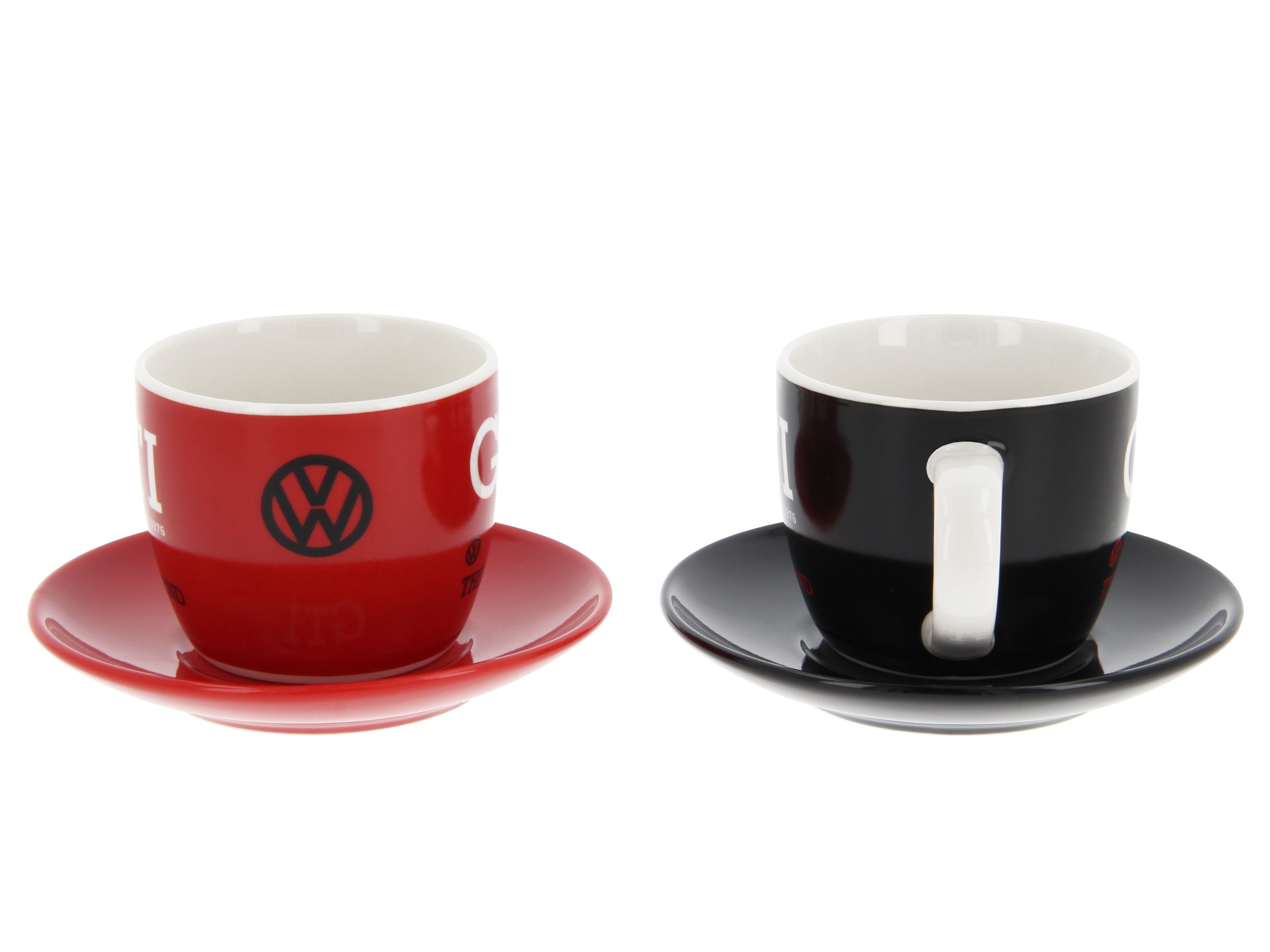VOLKSWAGEN VW GTI Service Tasse à Café Expresso, 2 pièces, 100ml - The Legend/rouge & noir