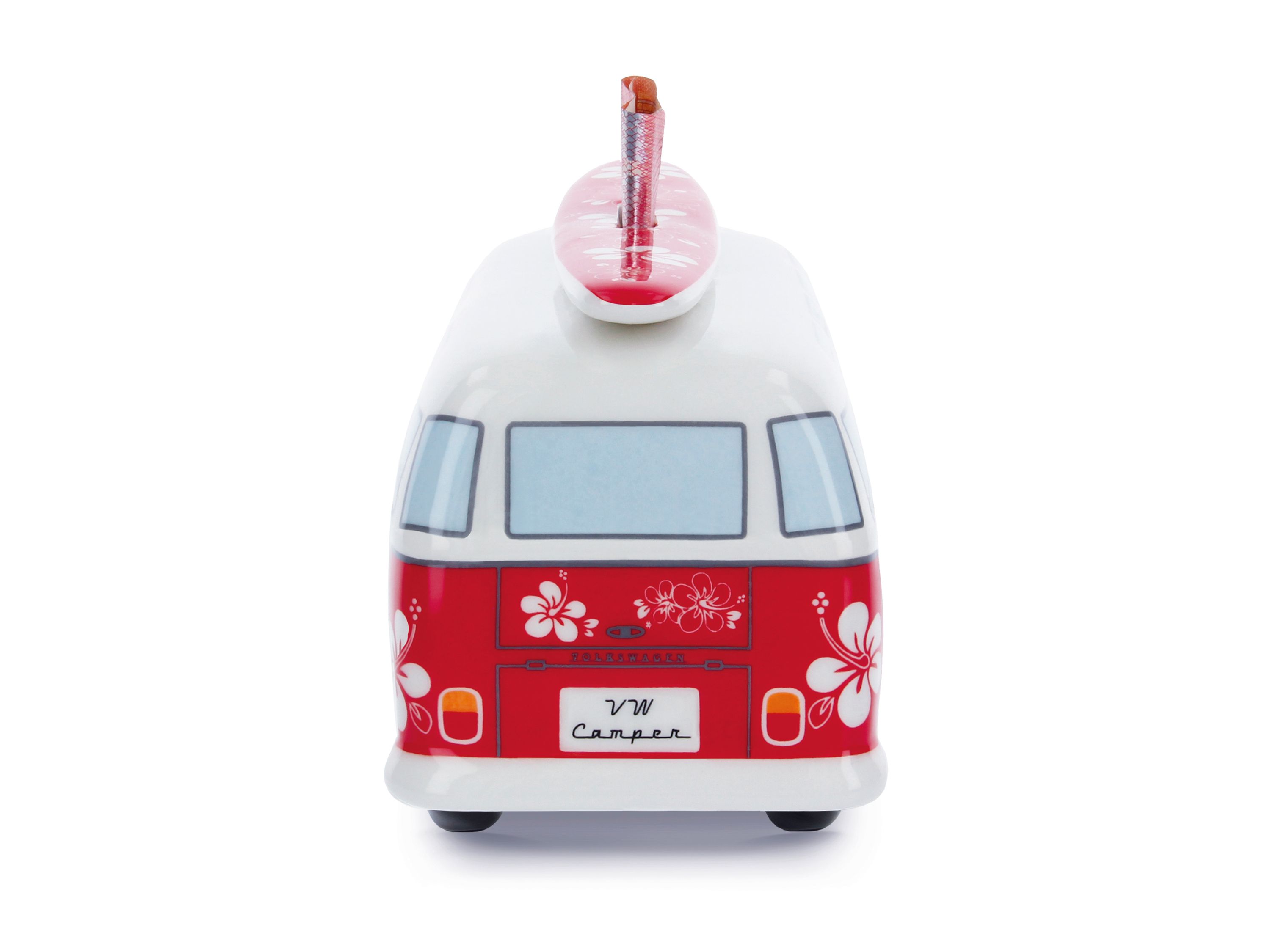 VW T1 Bulli Bus Spardose mit Surfbrett (1:18)