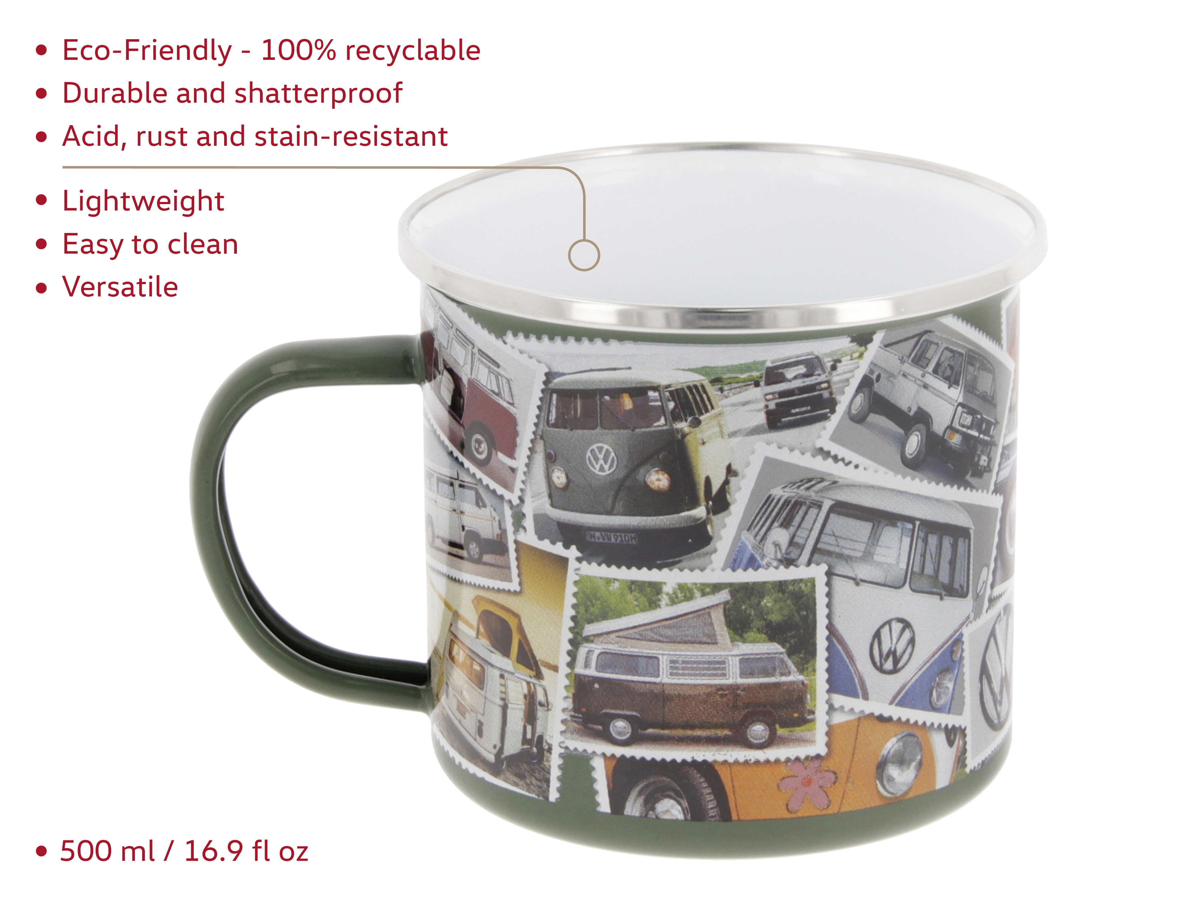 VW T1 Bulli bus cup enameled 500ml
