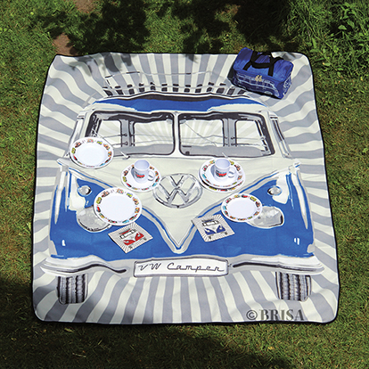 Coperta da picnic per autobus VW T1 Bulli (200x150 cm) con borsa di trasporto