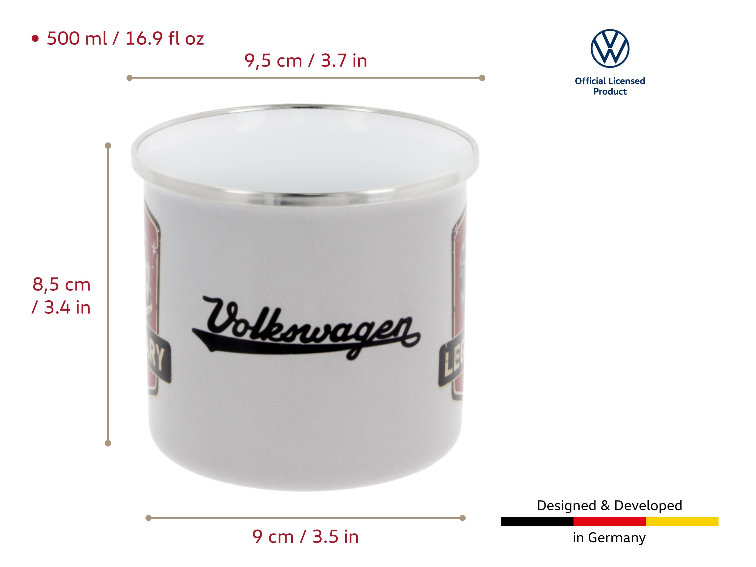 VW T1 Bulli bus cup enameled 500ml