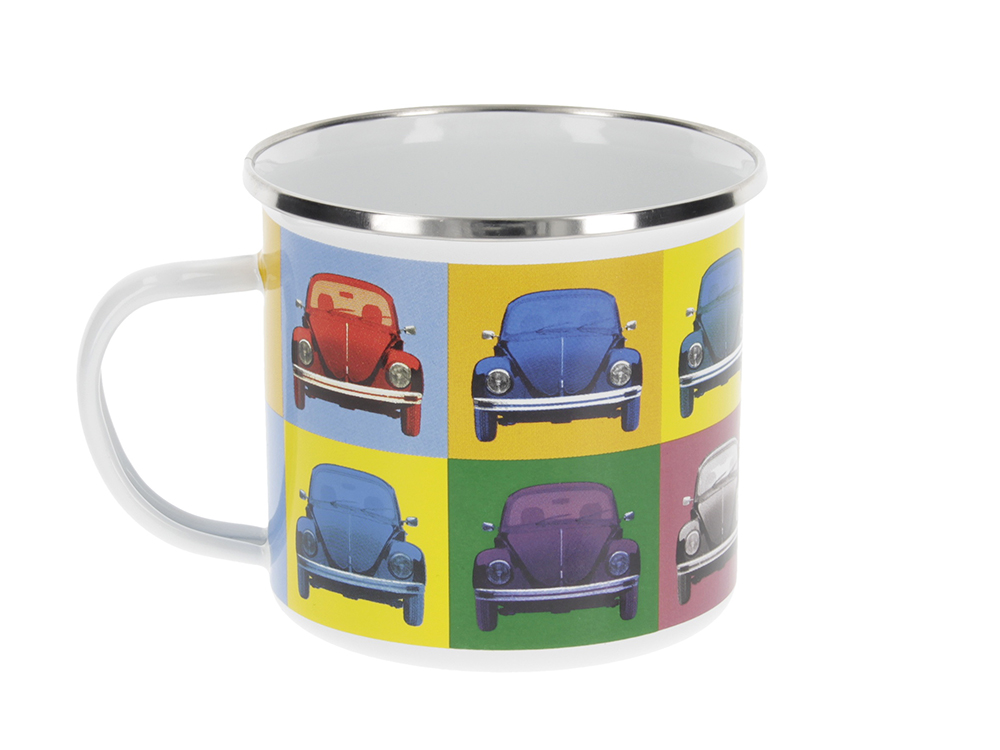 VW Beetle Enamel Mug 500ml - Multicolor