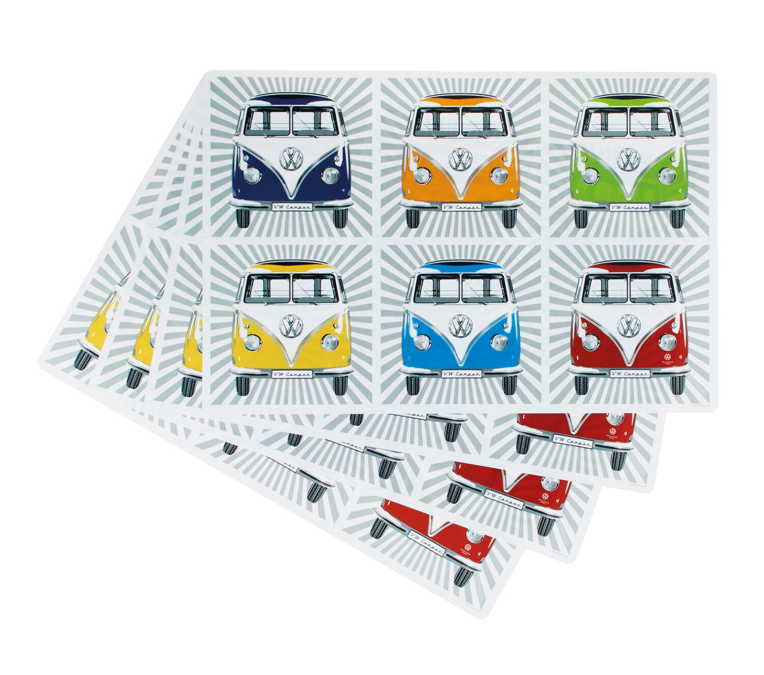 VW T1 Bulli Bus abwaschbare Tischsets (4er Set)