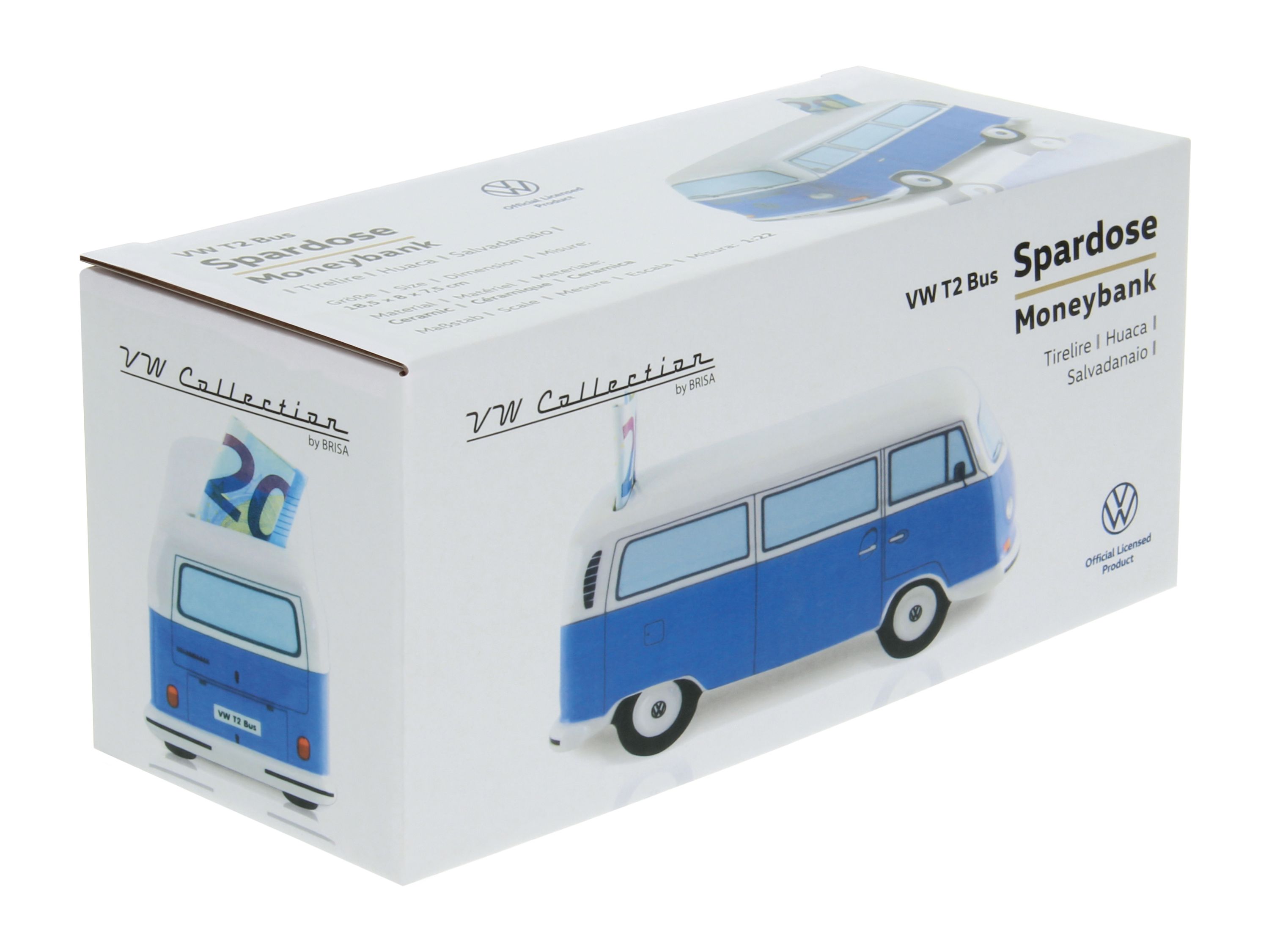 VW T2 Bulli Bus Salvadanaio in ceramica (1:22)