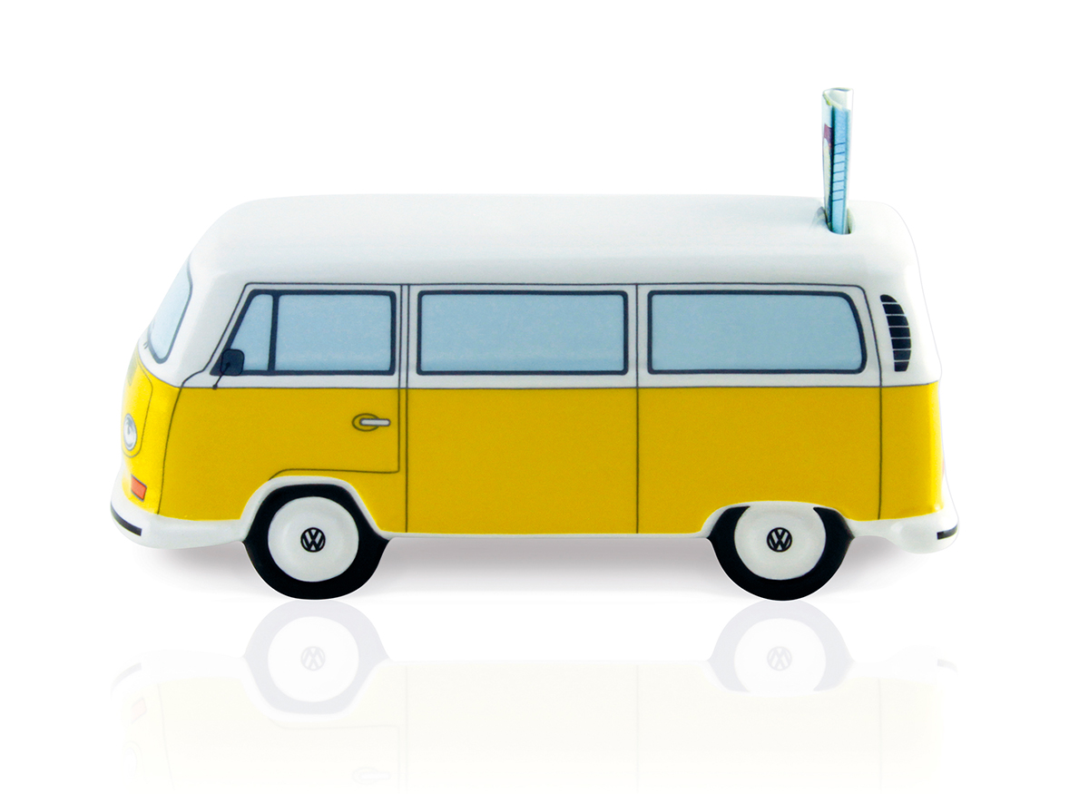 VW T2 Bulli Bus Salvadanaio in ceramica (1:22)