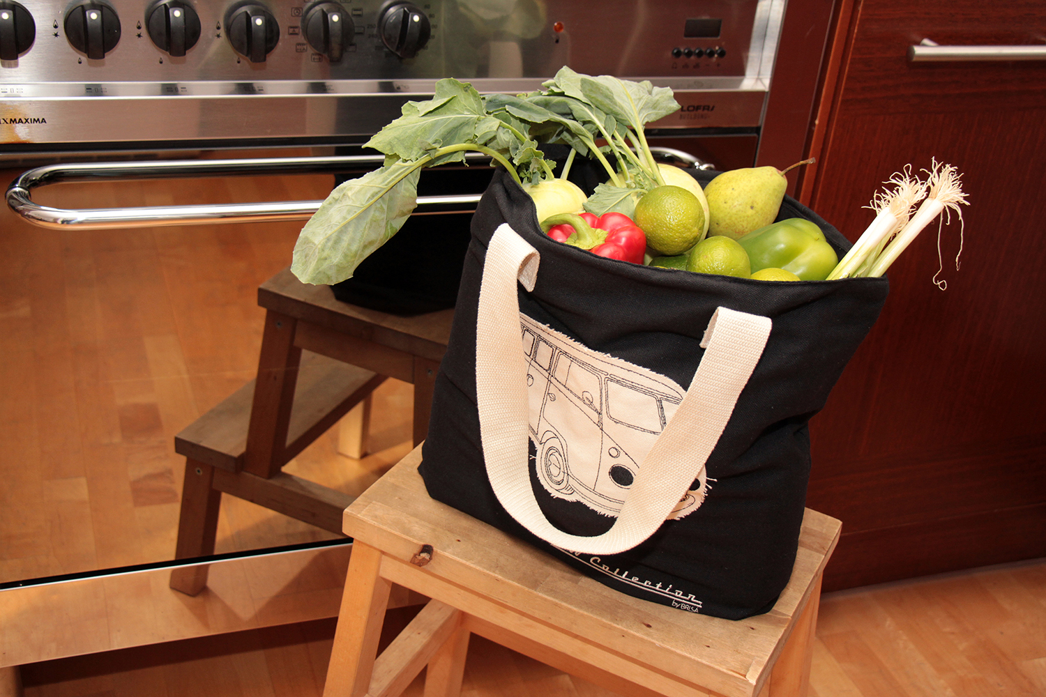 Borsa in tela per autobus VW T1 Bulli, borsa per la spesa, borsa da spiaggia