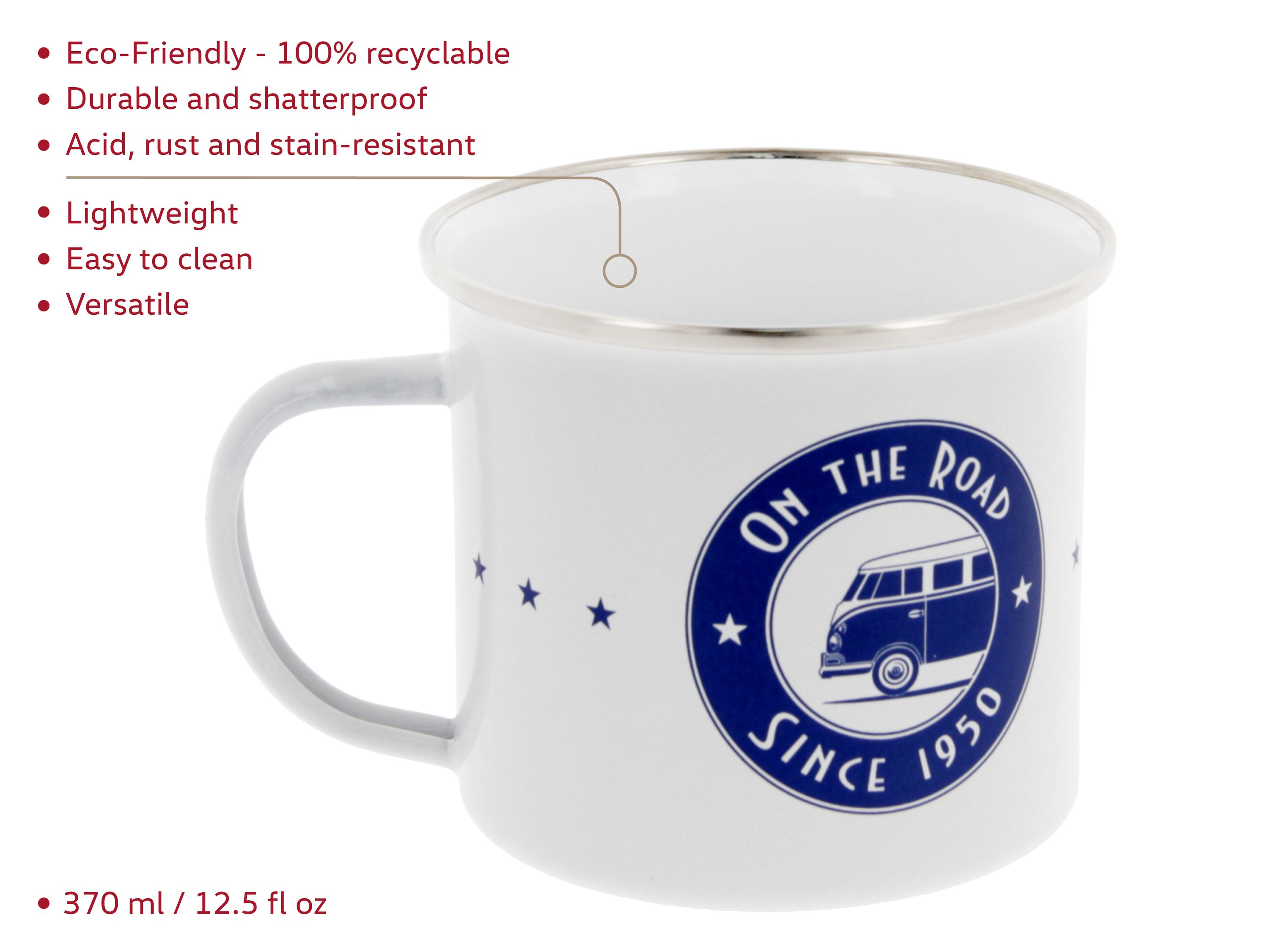 VW T1 Bulli Bus Tasse emailliert 500ml