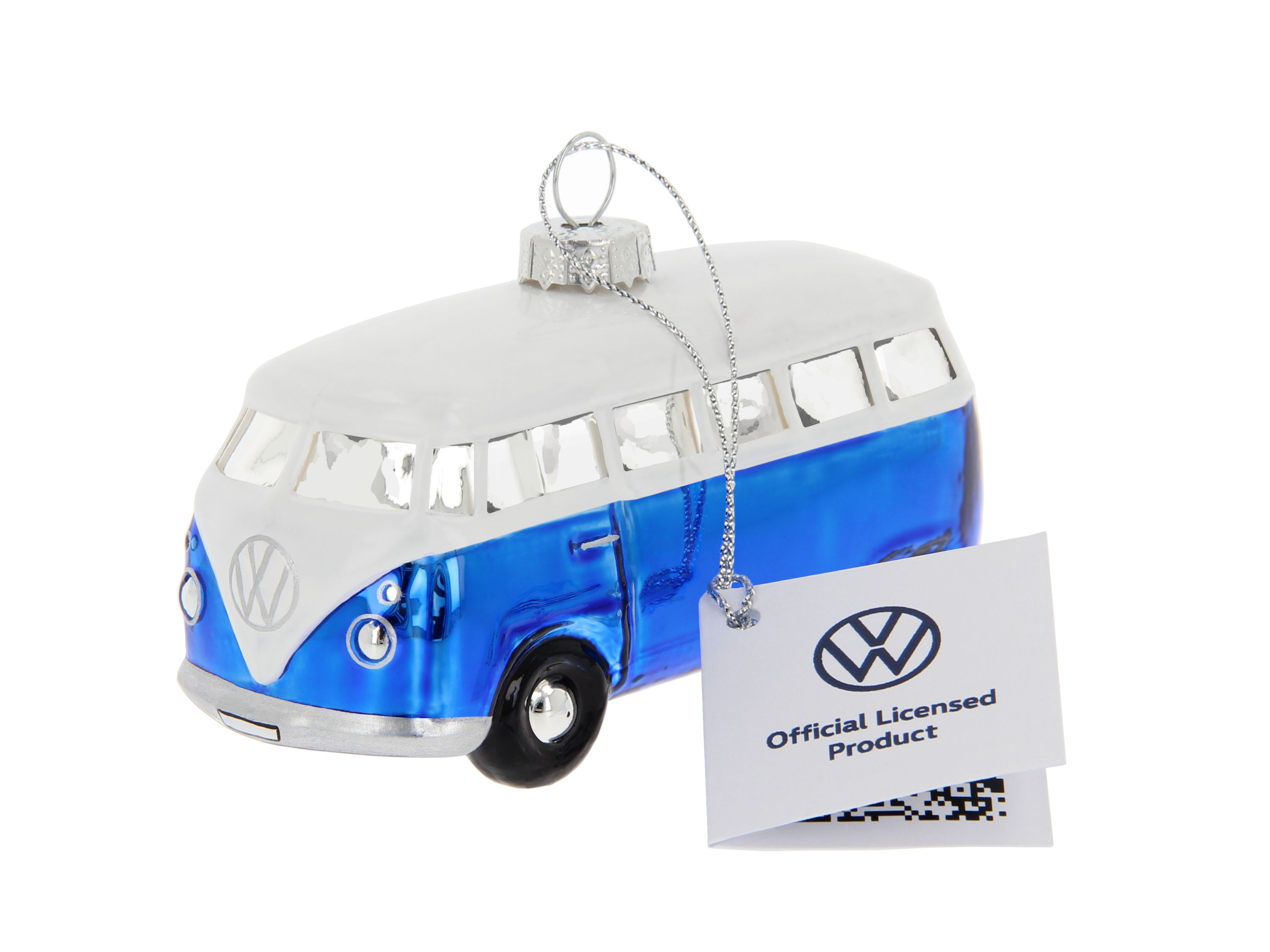 VW T1 Bulli Bus Deko-Anhänger & Weihnachtsschmuck aus Glas in Geschenkbox (Maßstab 1:40)
