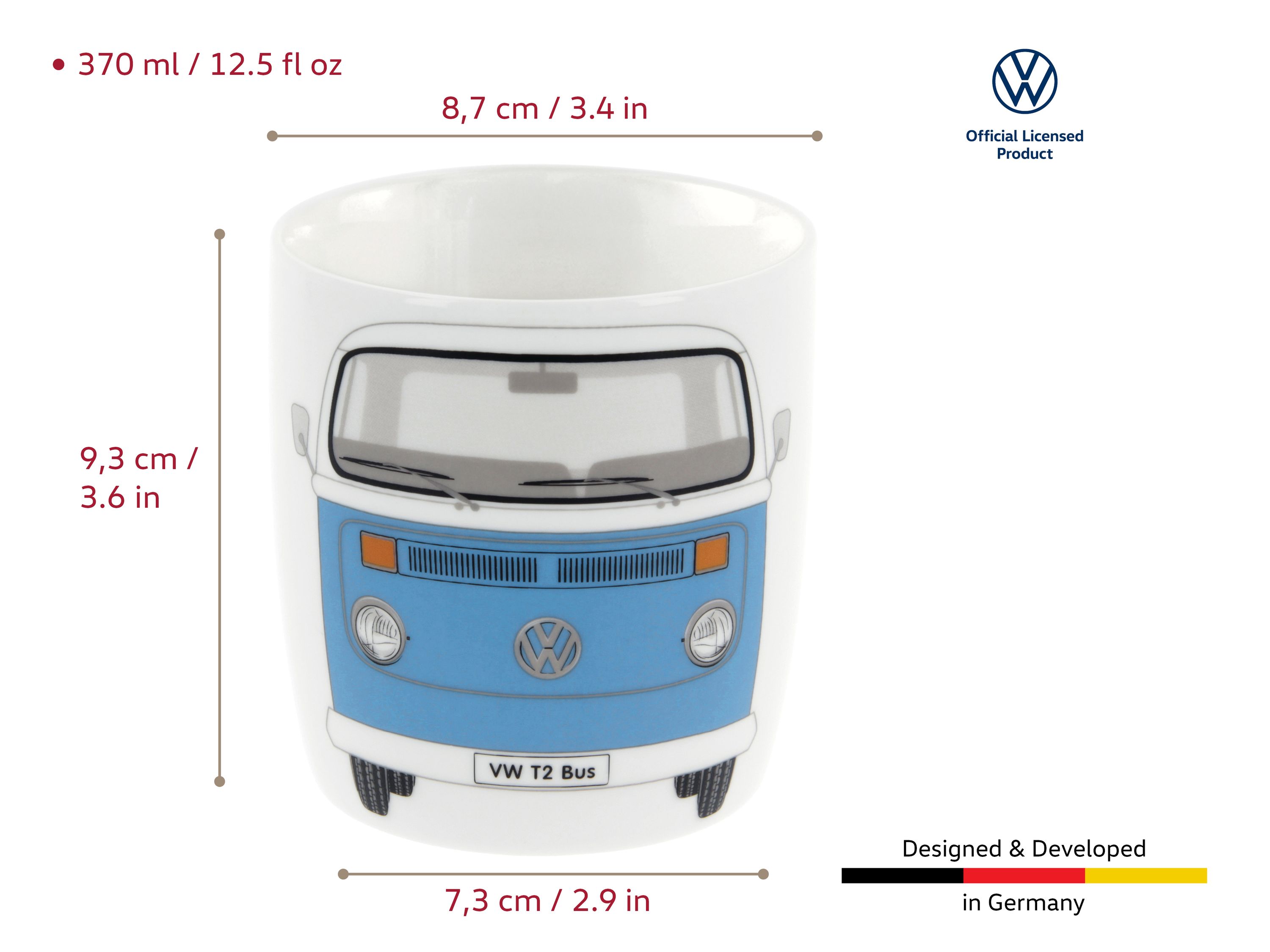 VOLKSWAGEN BUS VW T2 Combi Mug à café 370ml - orange