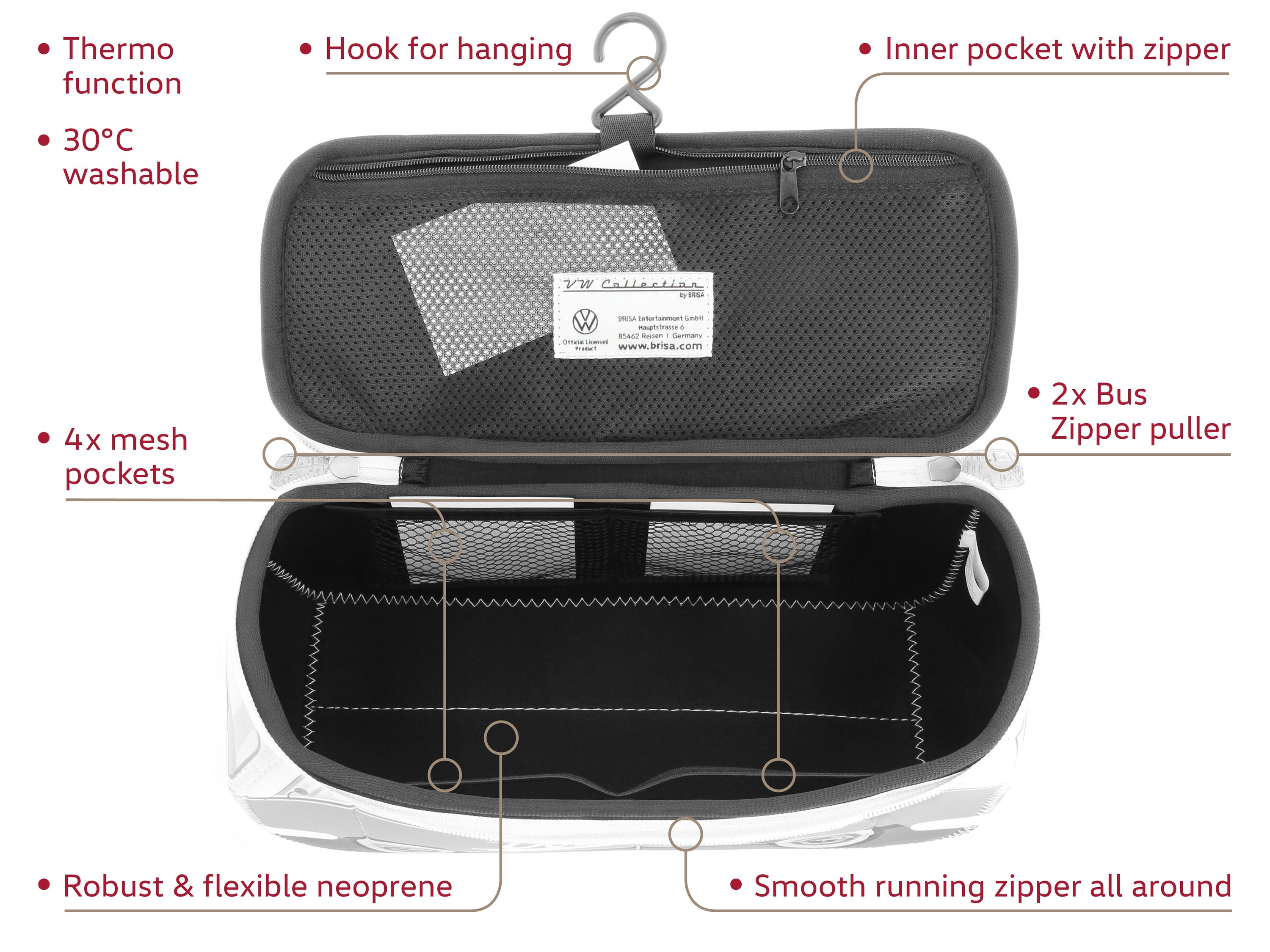 VW T1 Bulli Bus 3D Neopren Universaltasche - Groß