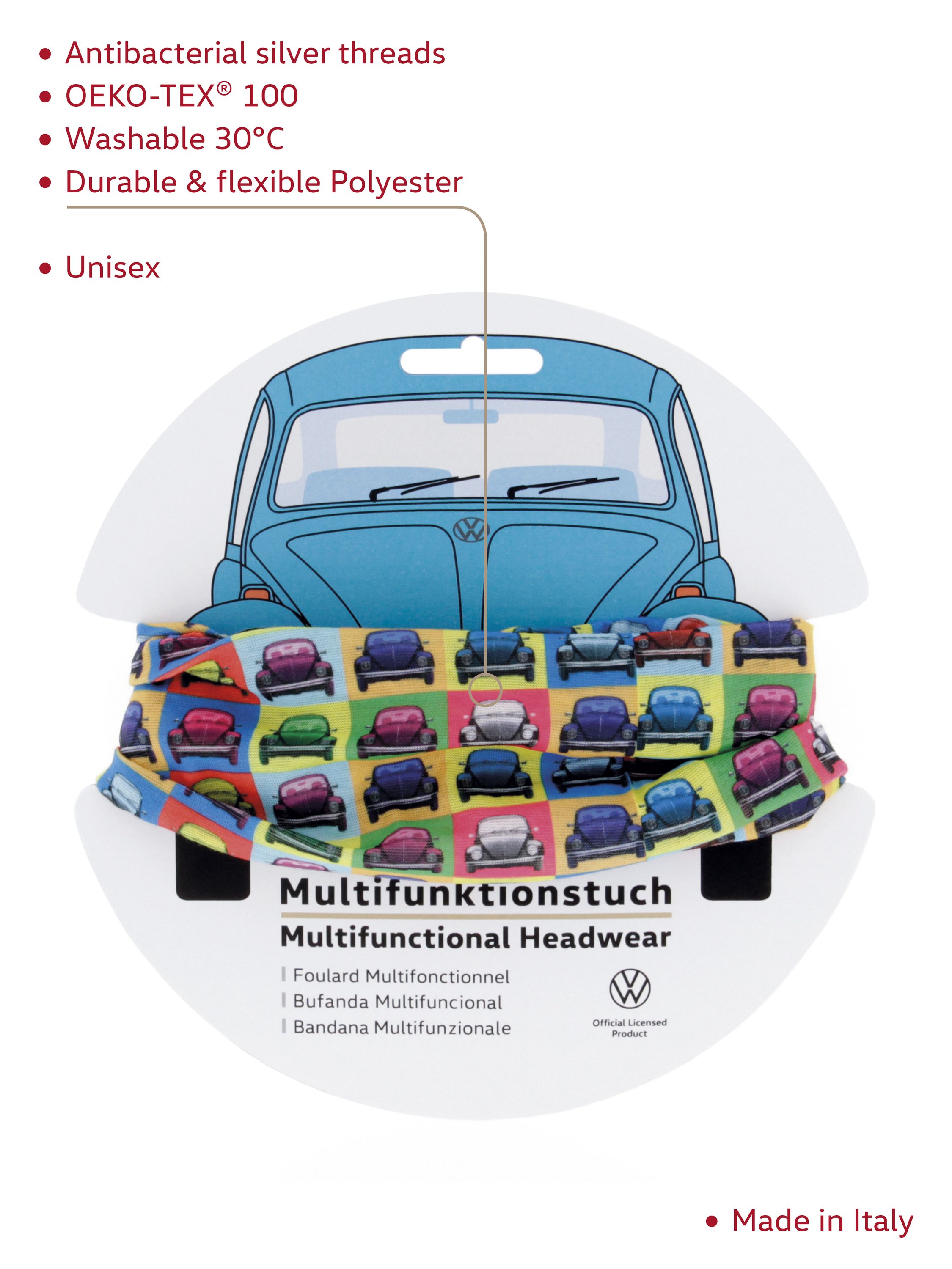 VOLKSWAGEN VW Coccinelle Foulard Tubulaire - Multicolore